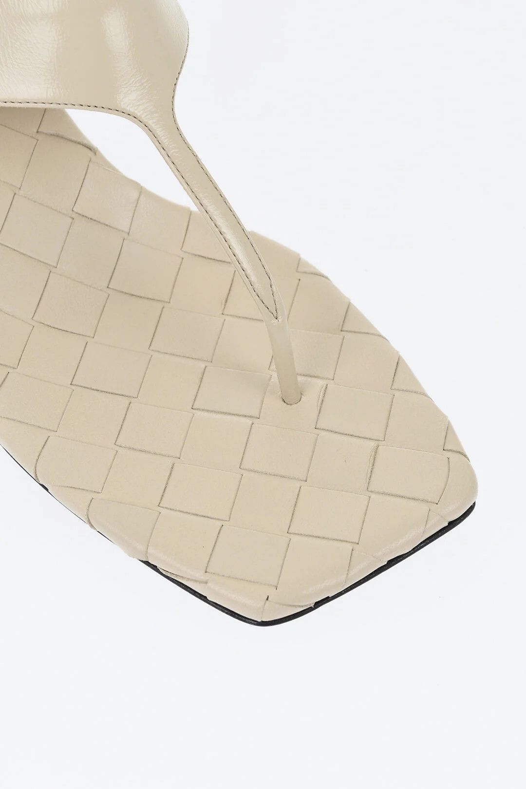 Bottega Veneta og1mm0426 Leather Thong Sandals in Beige Size US 10 / IT 40 - 4 Thumbnail