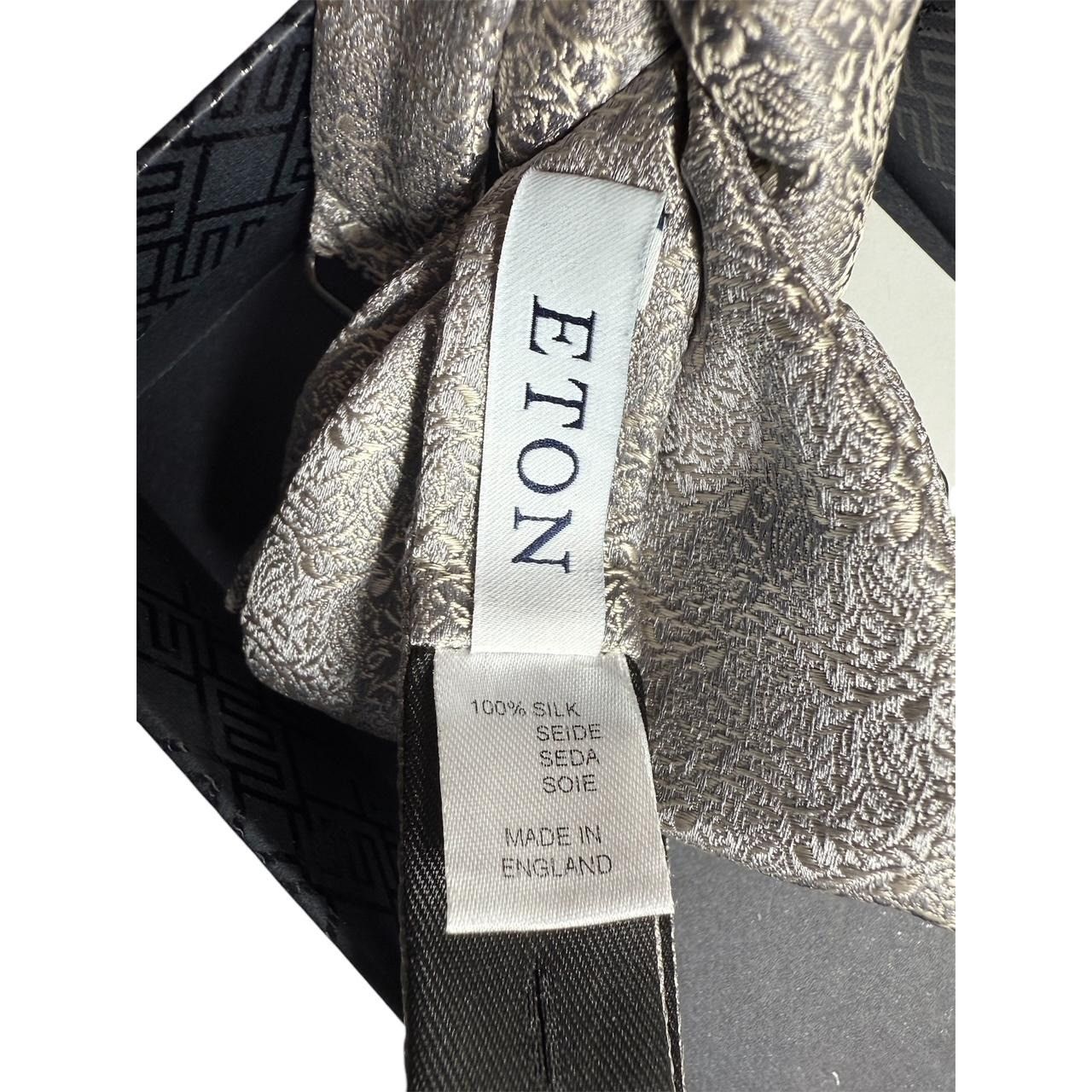 Eton Eton Mens Grey Silk Jacquard Pre Tied Formal Bow Tie NEW Size ONE SIZE - 3 Thumbnail