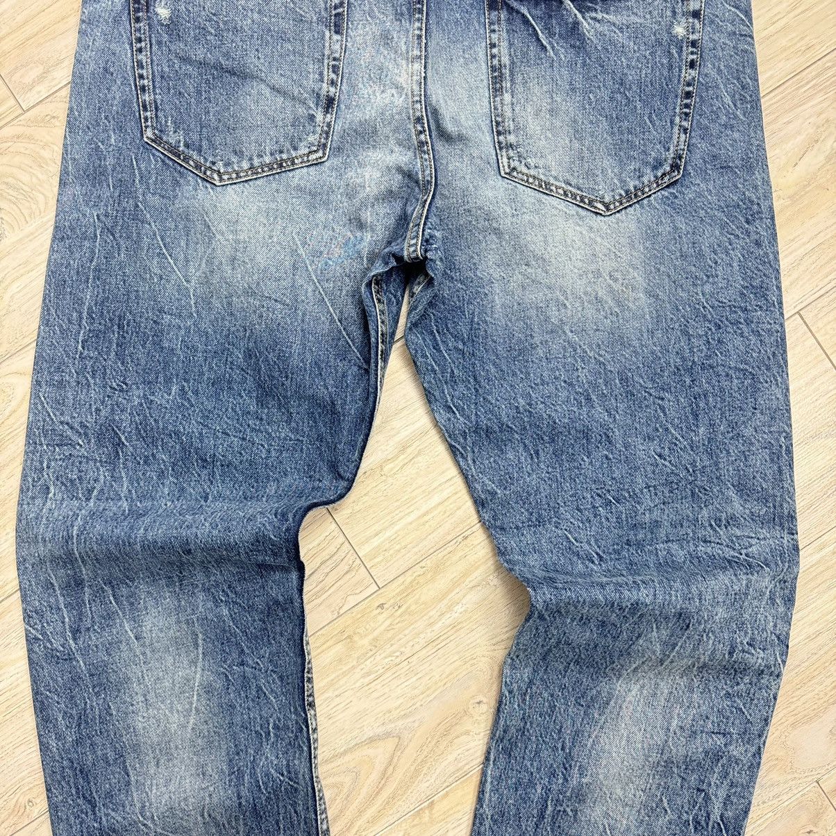 Designer Rare Guess Distressed Slim Italian Selvedge Denim Jeans Size US 38 / EU 54 - 14 Thumbnail