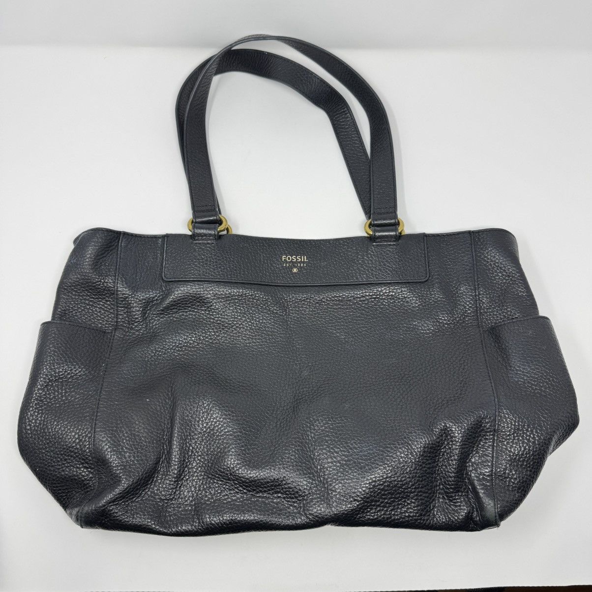 Fossil Issue No. 1954 Black Leather Purse Messenger Bag, Women's