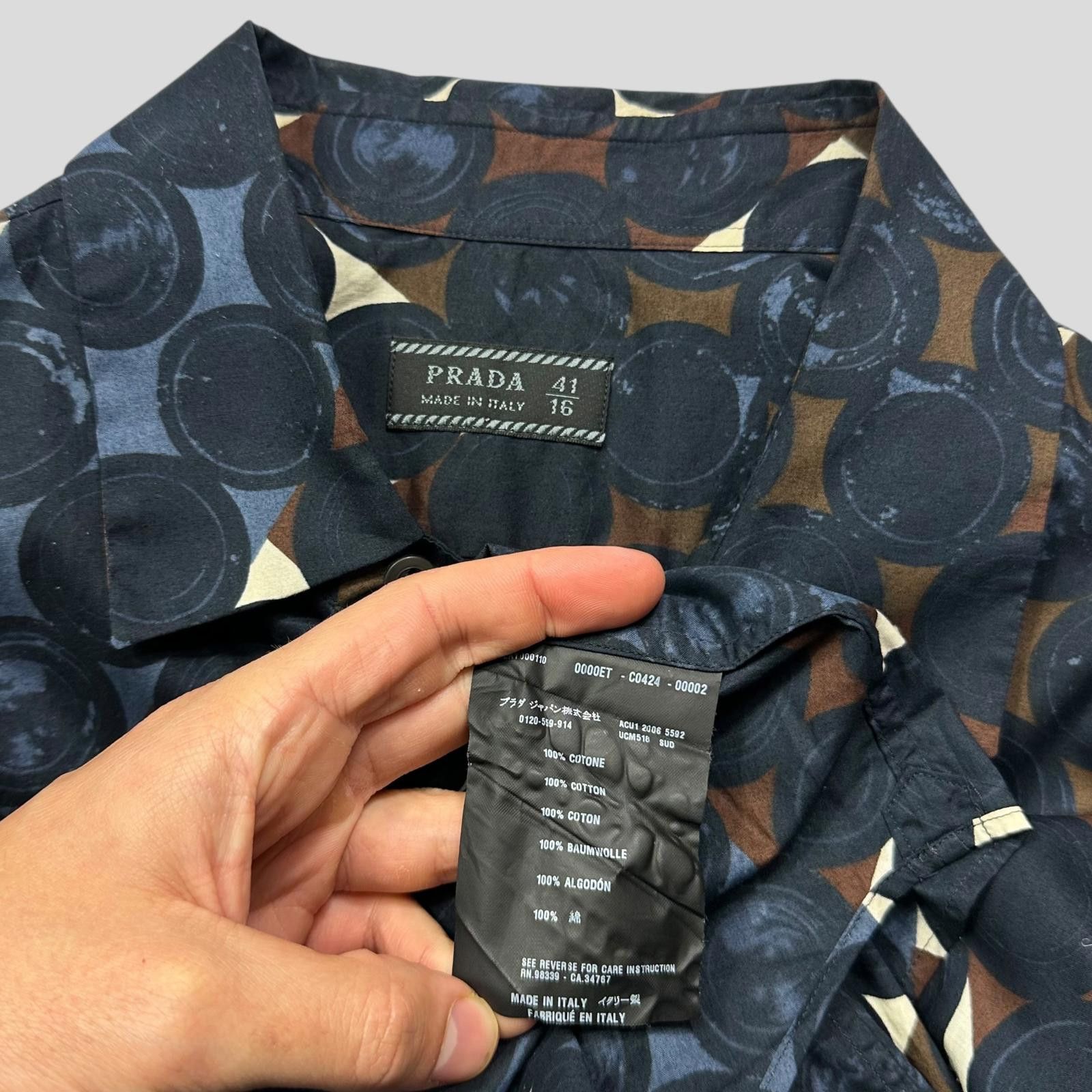 Prada Prada Milano 2006 Diamond and Dots Plaid Print Shirt - M/L Size US M / EU 48-50 / 2 - 4 Thumbnail