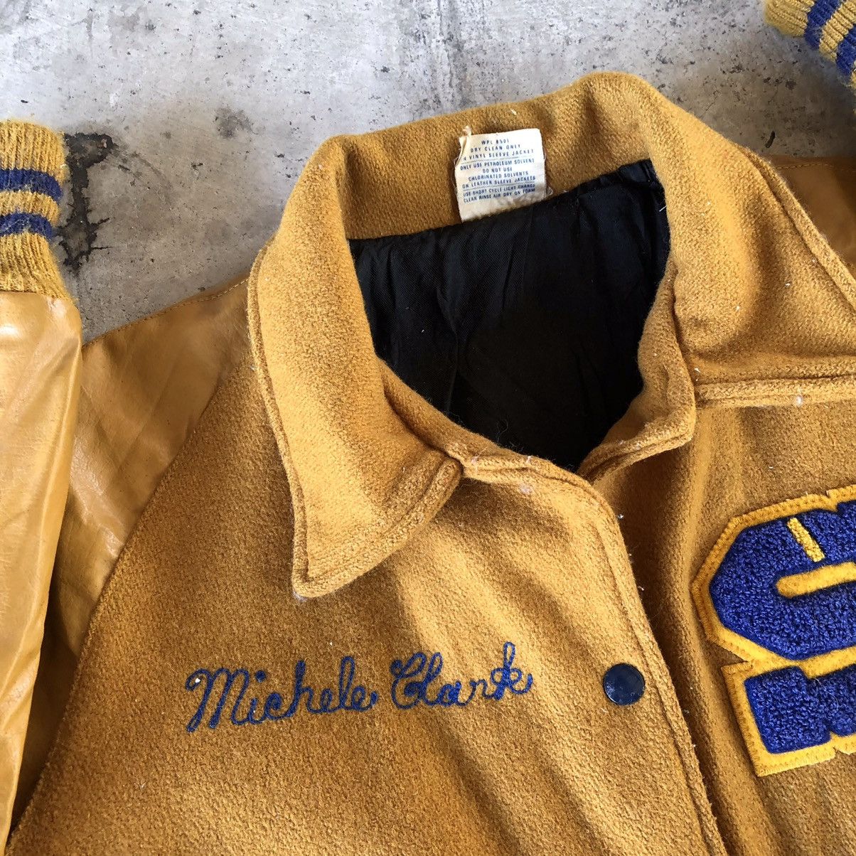 Vintage ADMIRAL SPORTSWEAR Custom Made Leather Varsity Jacket Size US M / EU 48-50 / 2 - 9 Thumbnail