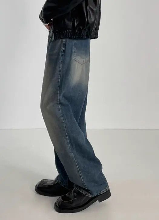 Japanese Brand Loose trendy straight-leg vintage washed distressed jeans Size US 32 / EU 48 - 7 Thumbnail