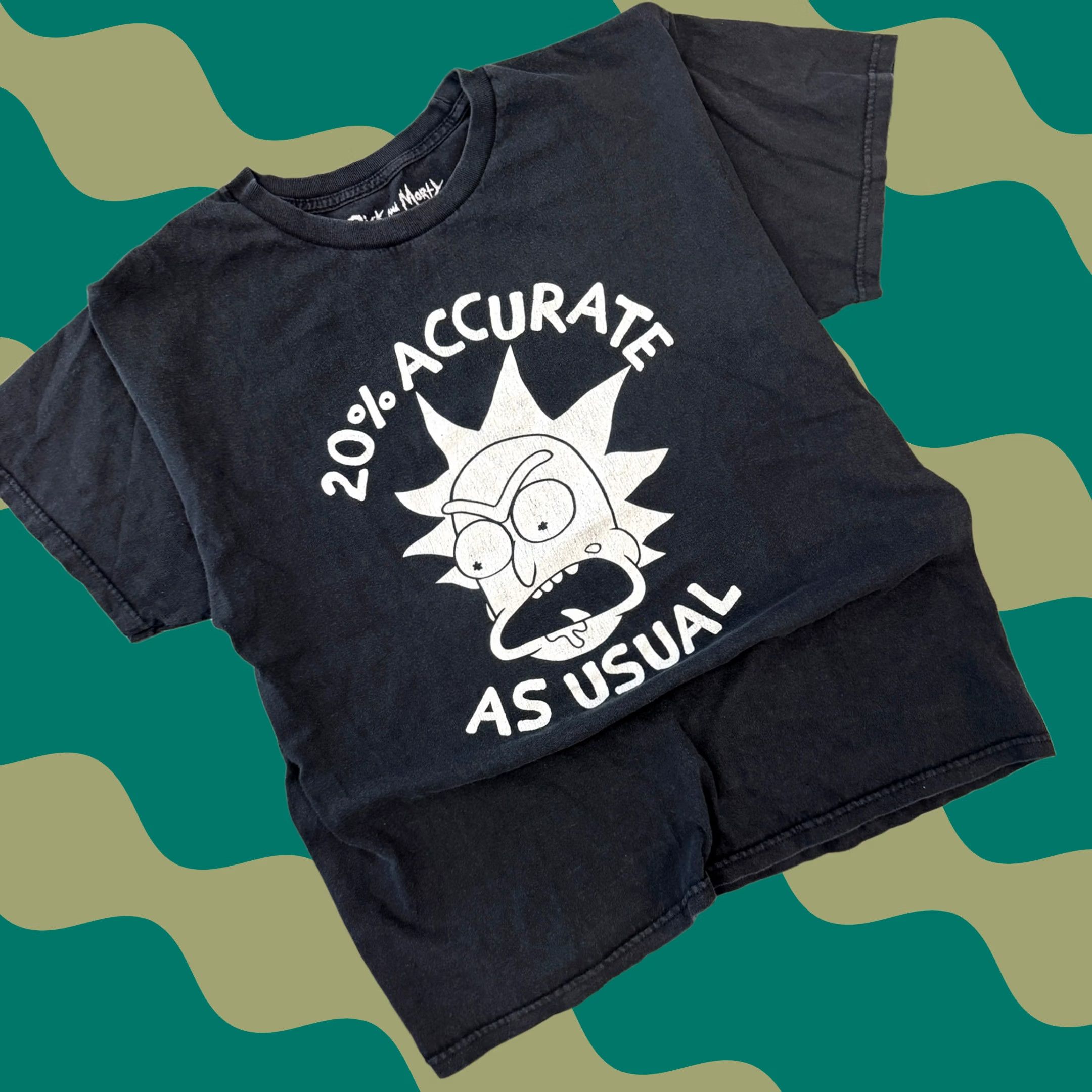 Vintage VINTAGE Rick & Morty 20% Accurate Black Graphic Funny Short Sleeve Tee L Men Size US 33 - 1 Thumbnail