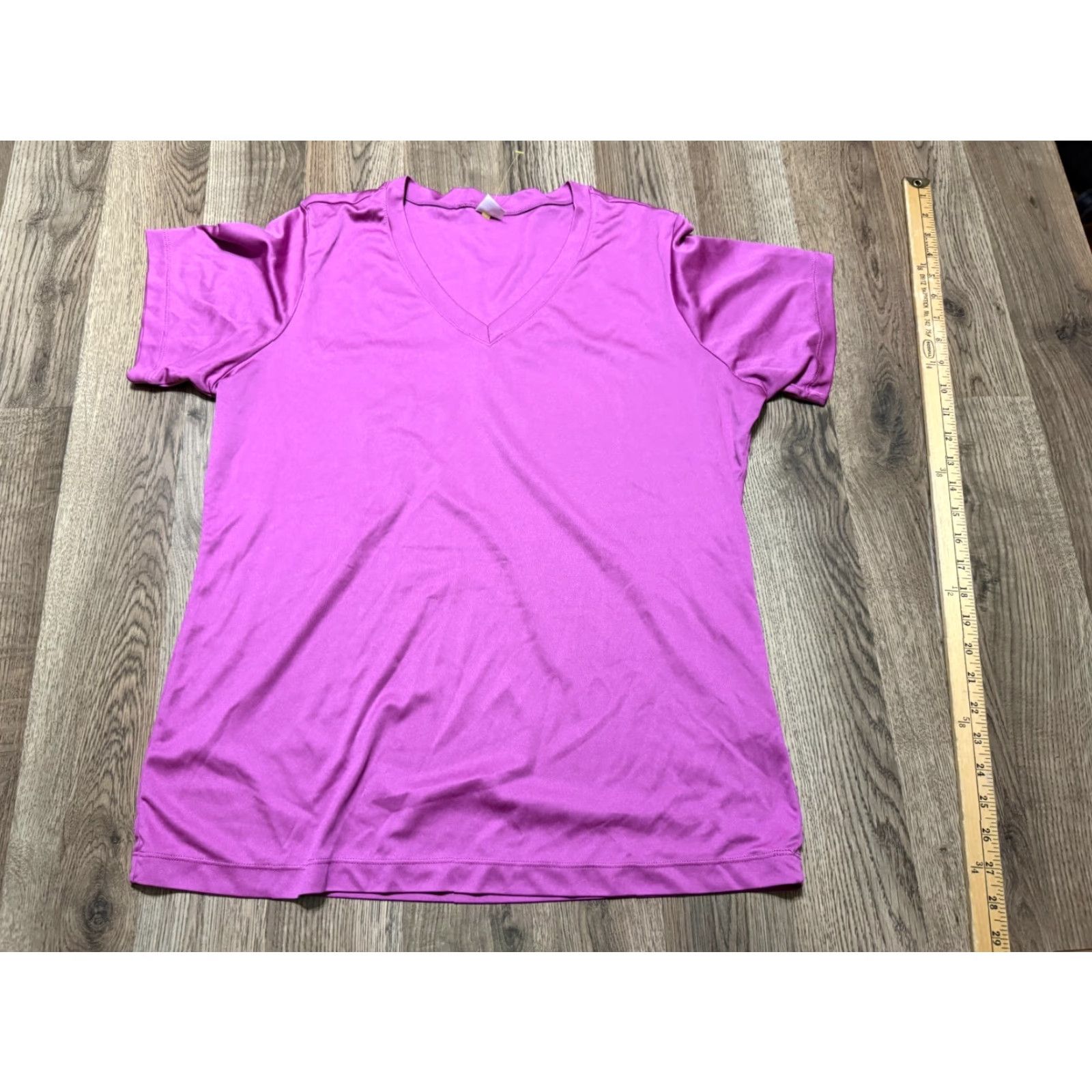Vintage Sport-Tek Shirt Women's XL Purple V-neck Activewear Top T-Shirt, Pullover, Short Sleeve, Solid, Casual, Modern Sports Womens Size XL / US 12-14 / IT 48-50 - 2 Thumbnail