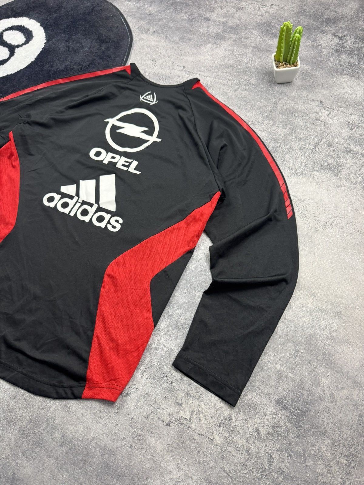 Adidas Vintage Adidas AC Milan Training Top Spellout Opel Big Logo Size US L / EU 52-54 / 3 - 15 Thumbnail