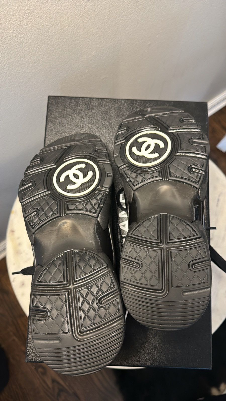 Chanel Mesh, Suede Calfskin & Grained Calfskin Black & White Size US 7.5 / IT 37.5 - 3 Thumbnail