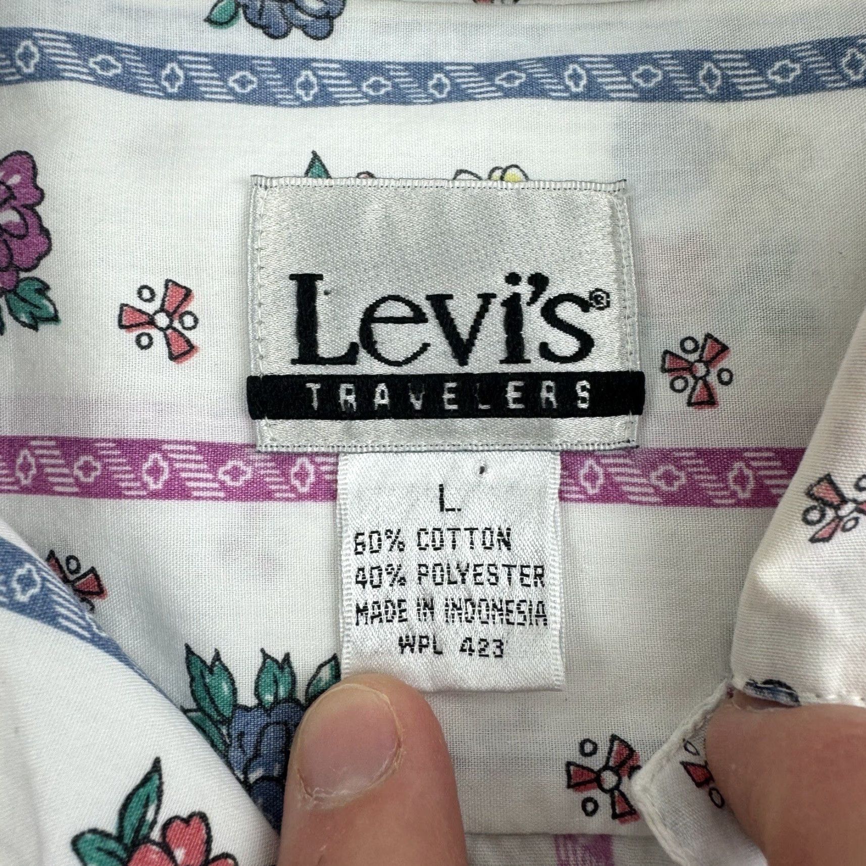 Levi's Vintage Levis Travelers Button Up Shirt Large Floral Flowers Cute Fun 90s Womens Size L / US 10 / IT 46 - 6 Thumbnail