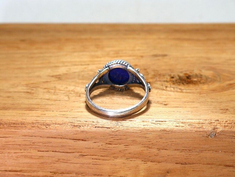 Handmade Blue Lapis Lazuli Ring, Handmade 925 Sterling Silver Jewelry Size ONE SIZE - 7 Thumbnail