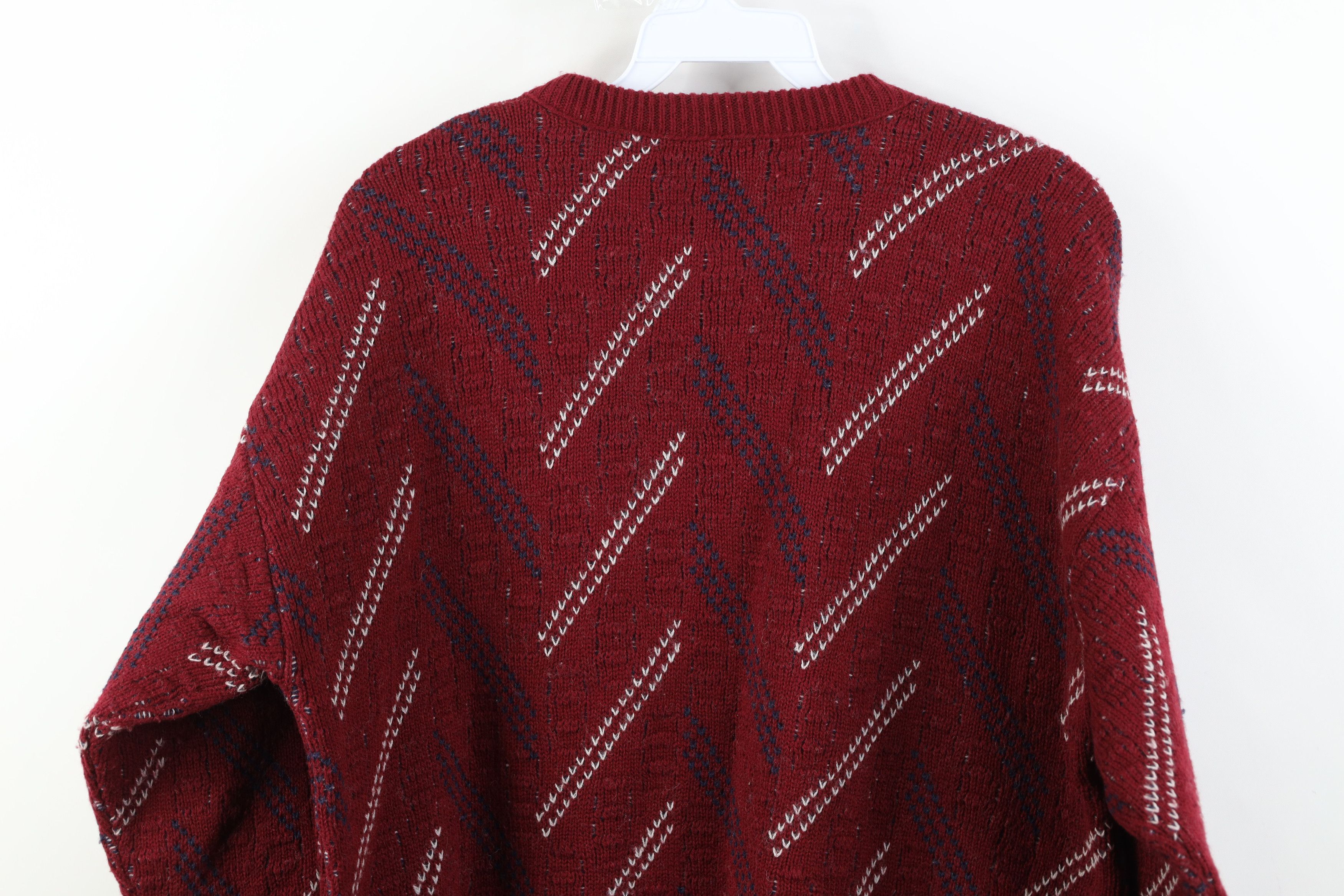 Vintage Vintage 90s Streetwear Herringbone Knit Crewneck Sweater USA Size US L / EU 52-54 / 3 - 8 Thumbnail