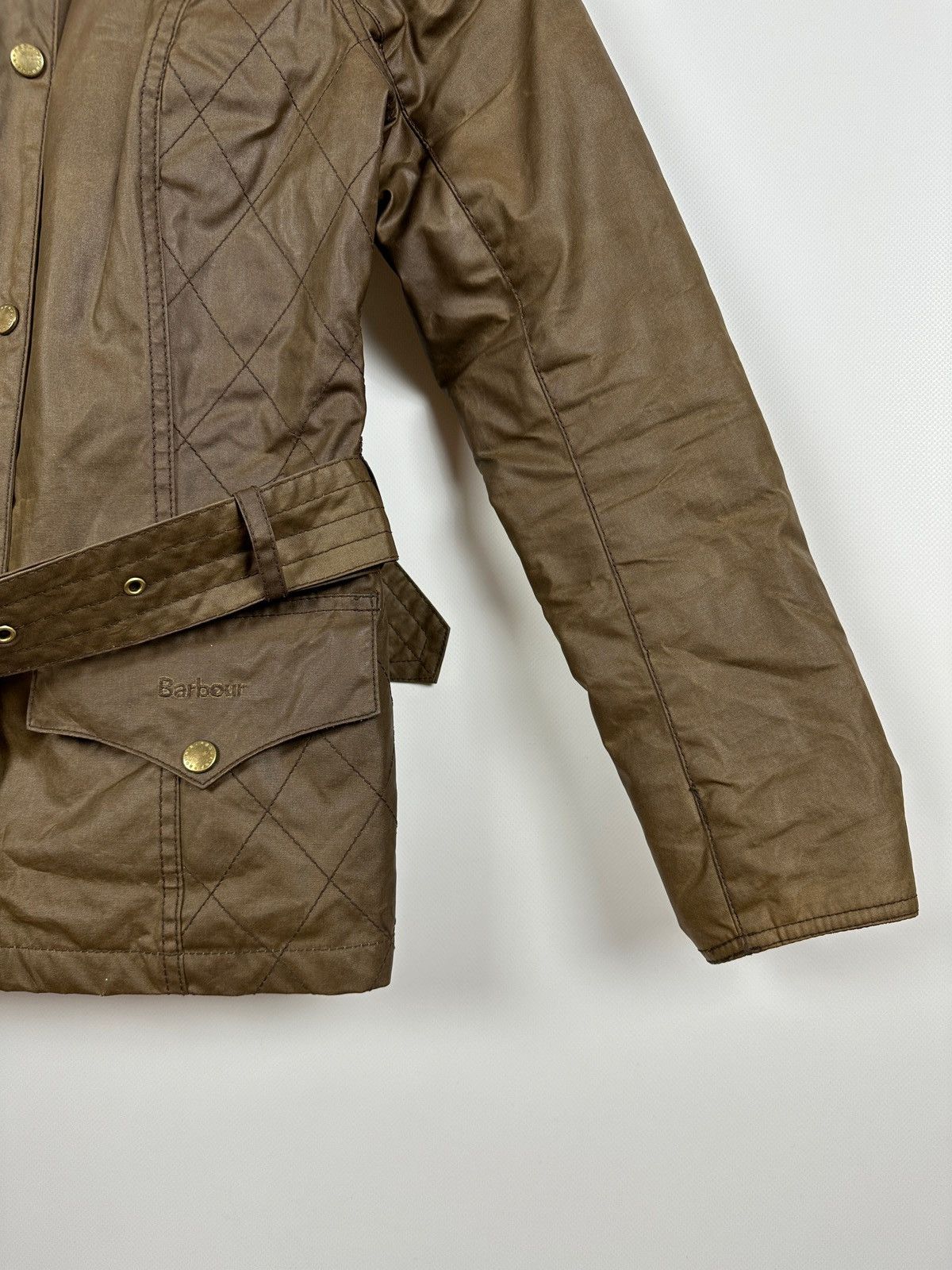 Barbour Women’s Barbour Wax Quilted Belt Brown Jacket Size M / US 6-8 / IT 42-44 - 11 Thumbnail