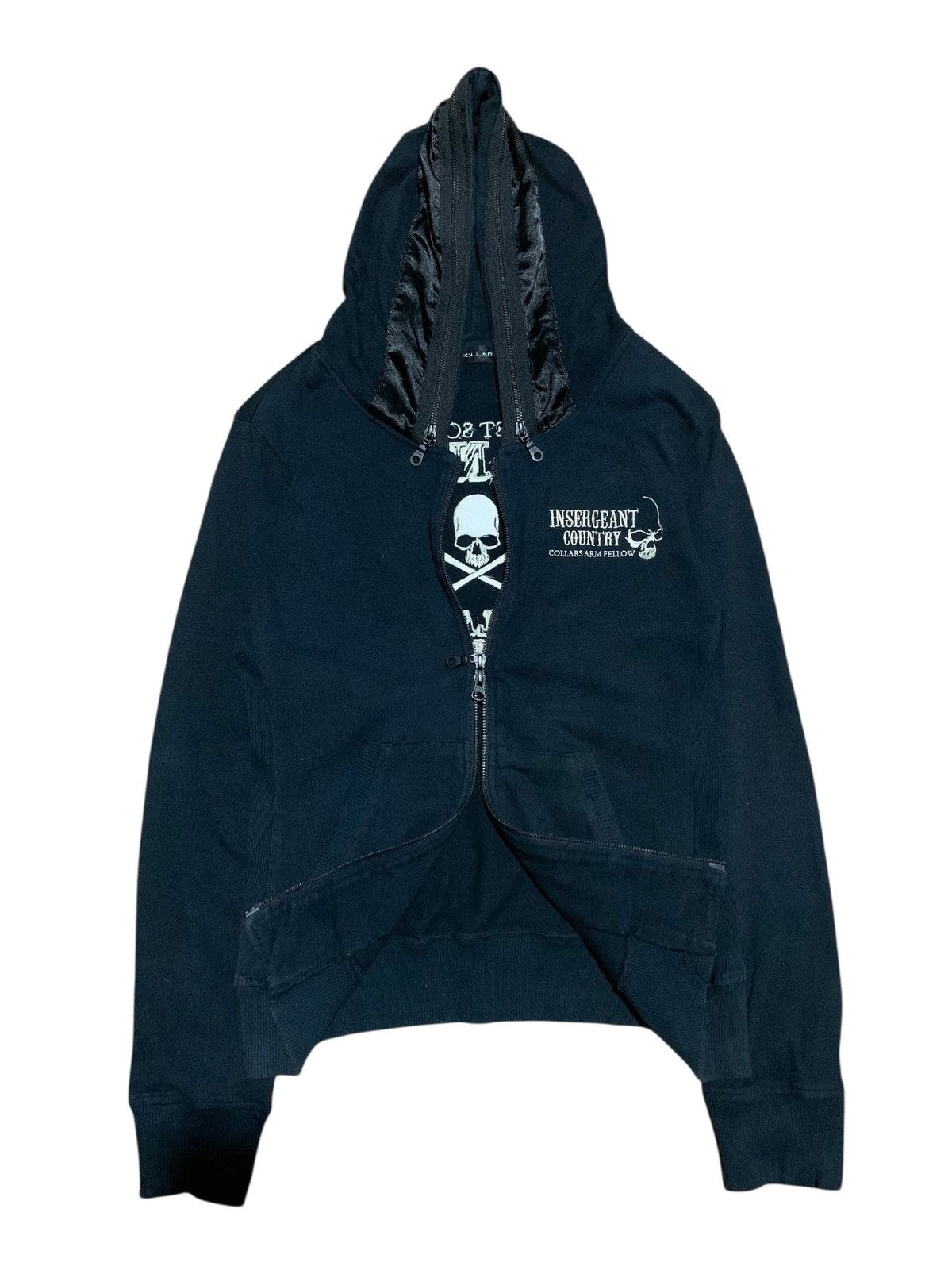 2000’s archive PPFM skull zip hoodie y2k Japanese Brand × PPFM × Streetwear 2000s PPFM - Multi Zip Skeleton