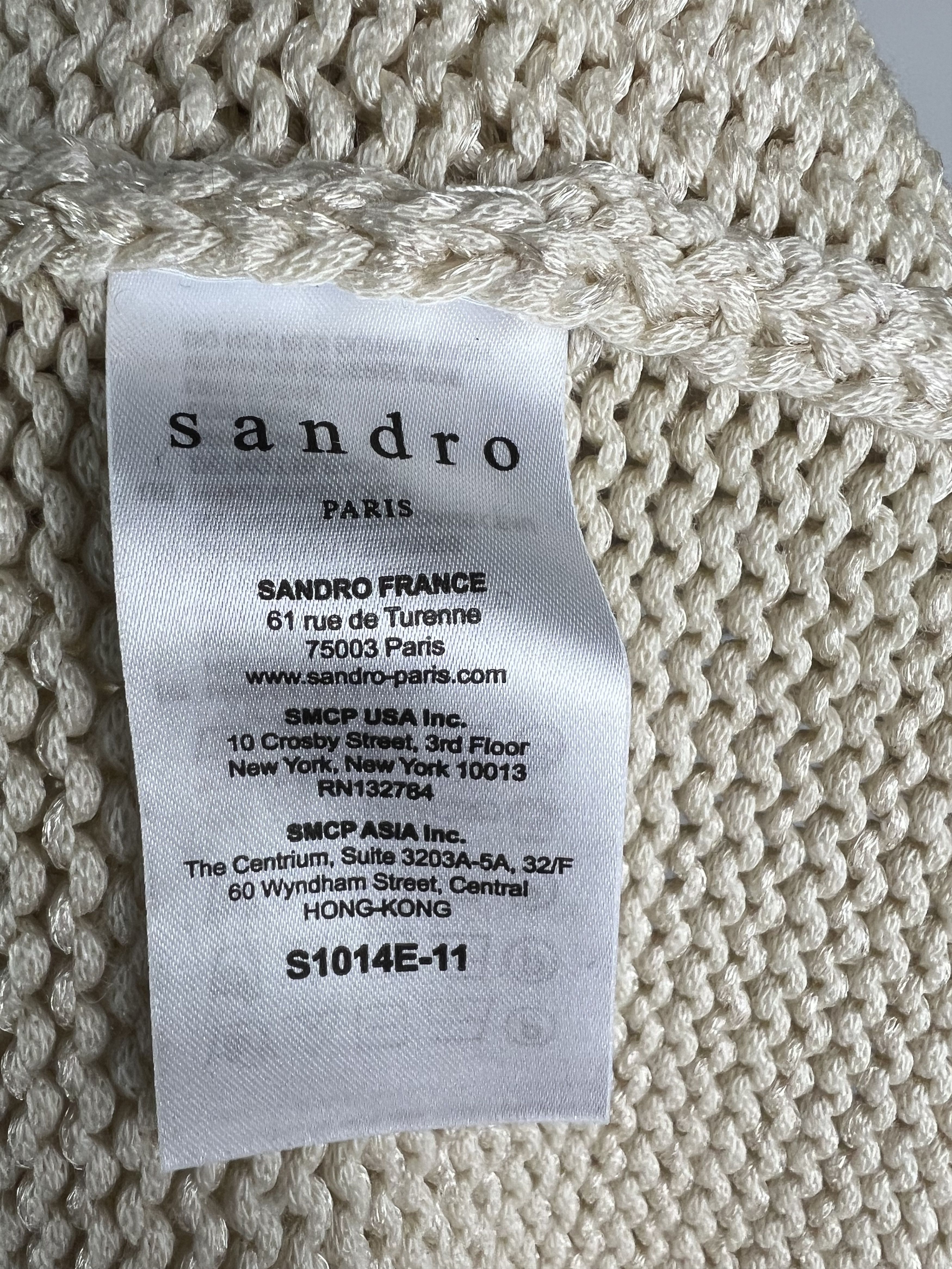 Sandro Sandro Women's Beige Knit Sweater Size 1 Size S / US 4 / IT 40 - 10 Thumbnail
