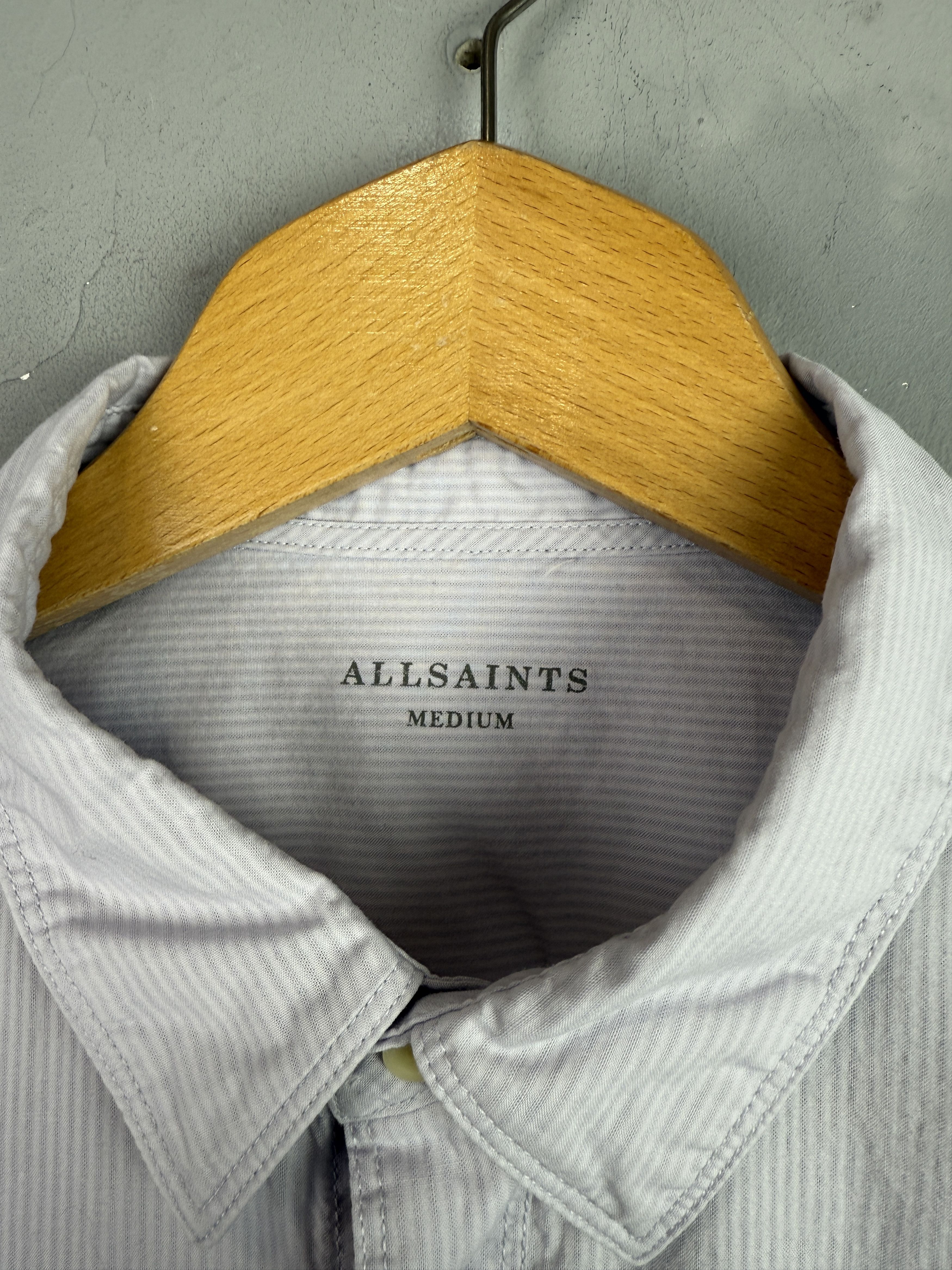 Allsaints All Saints Shirt Lester Striped Gray Long sleeve Oldmoney Size US M / EU 48-50 / 2 - 5 Thumbnail
