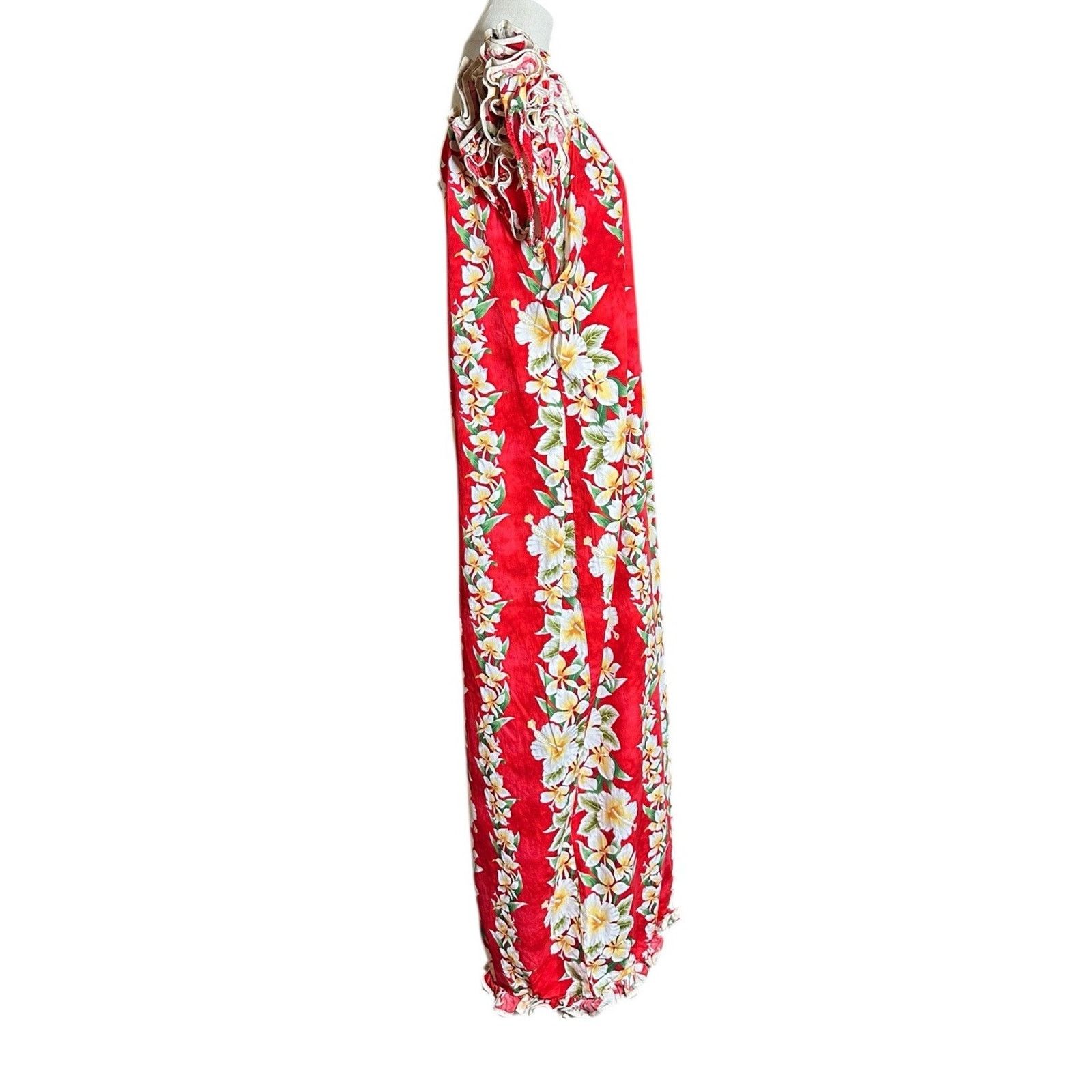 Other Vtg Royal Creations Long Hawaiian Maxi Dress Red Floral 2X Size XXL / US 16-18 / IT 52-54 - 8 Thumbnail