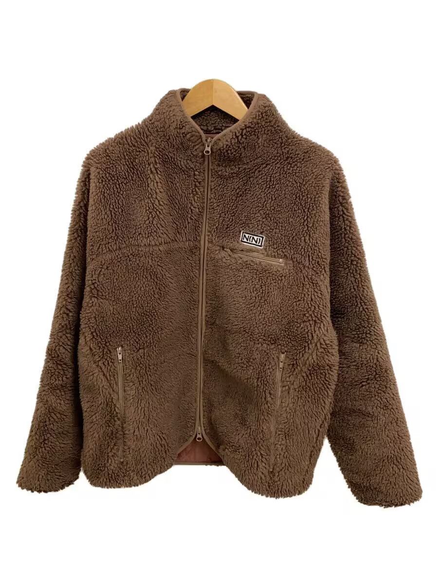 High Neck Zip Up Logo Fleece Jacket