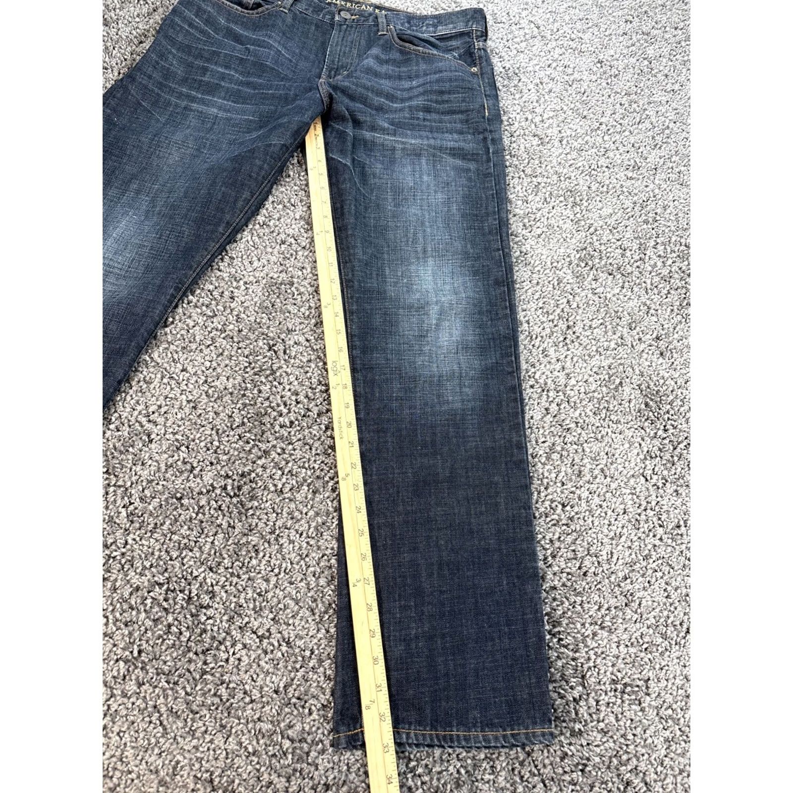 American Eagle Outfitters VINTAGE American Eagle Jeans Men 34x33 Denim Jeans Wide-Leg Distressed 90s Baggy Dark Wash Light Distressing Size US 34 / EU 50 - 2 Thumbnail