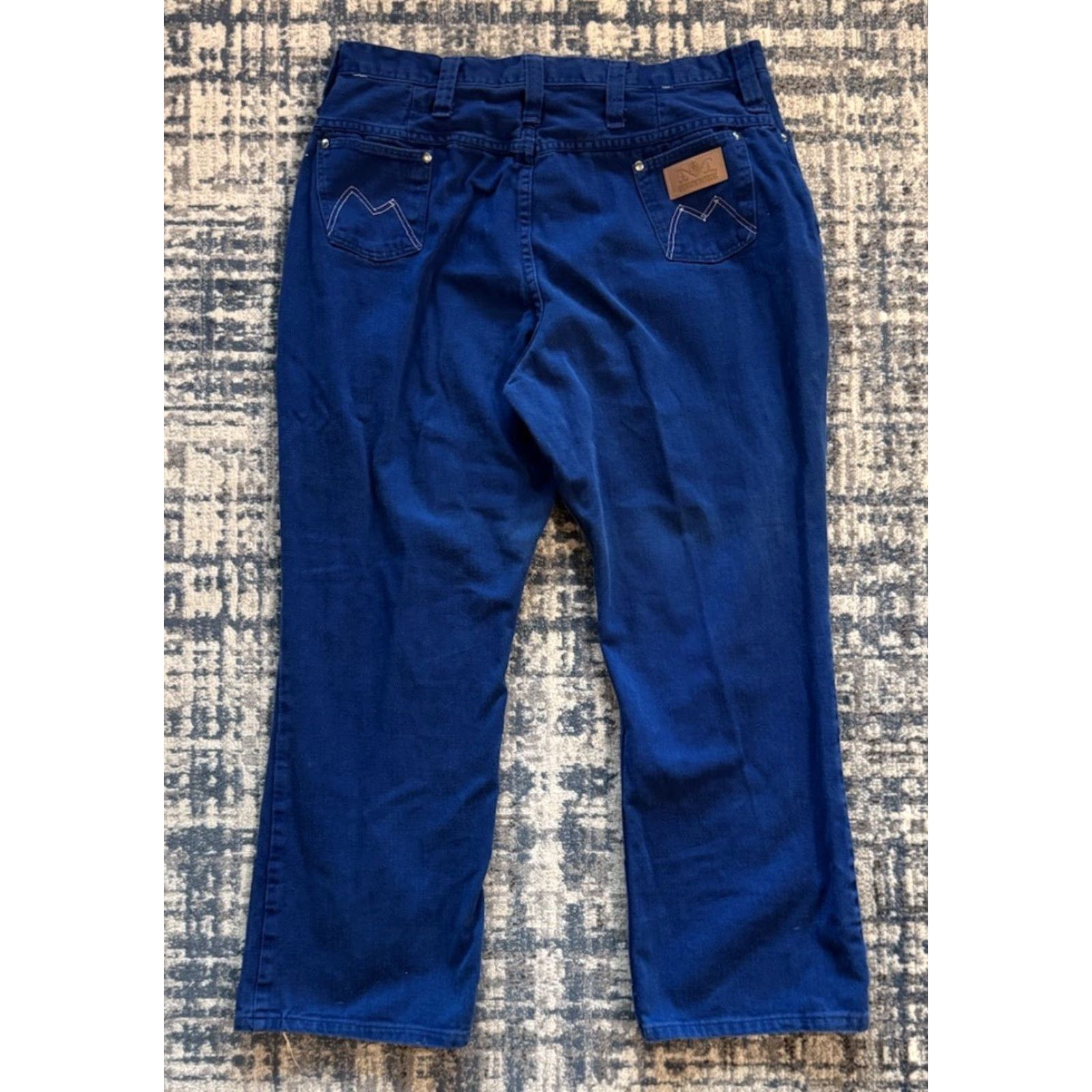 Vintage VINTAGE Maverick Jeans 60s Wide-Leg Blue 35W 28.5L USA Mens Regular Size US 35 - 7 Thumbnail