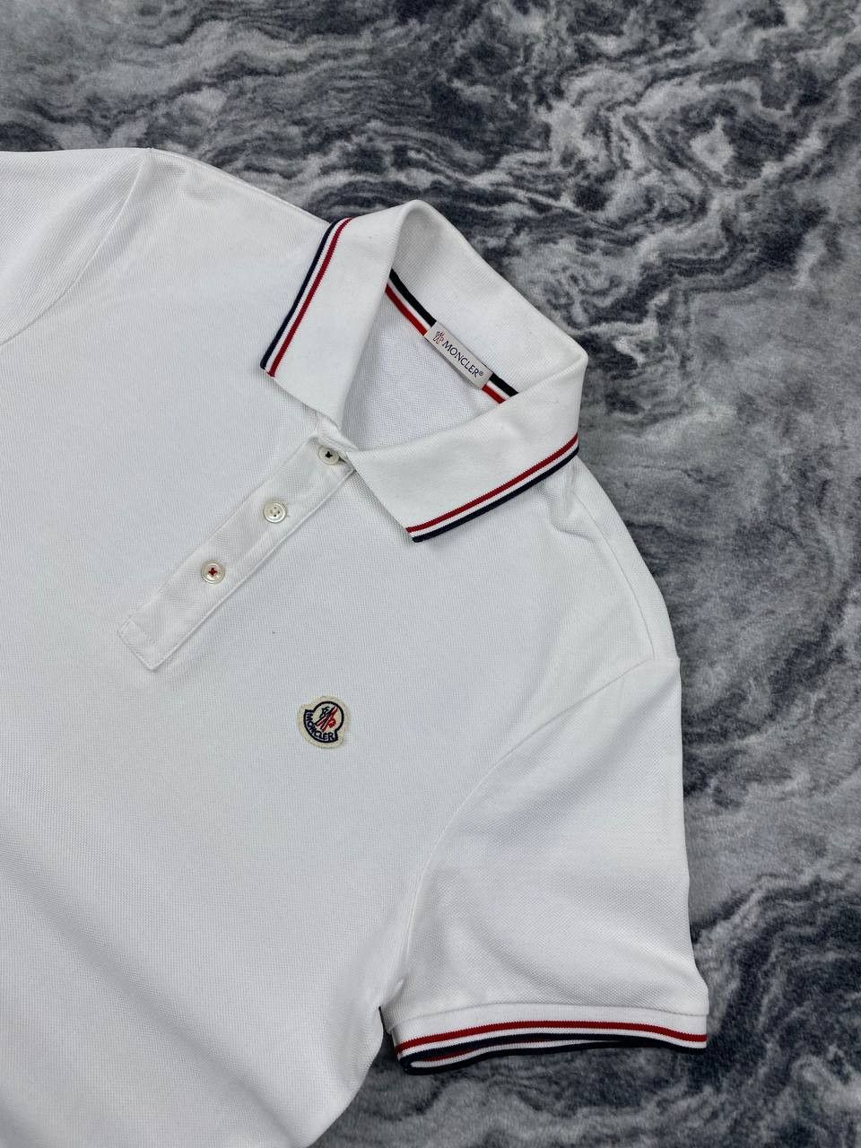 Moncler Maglia Polo Manica Corta Shirt Men Size S White