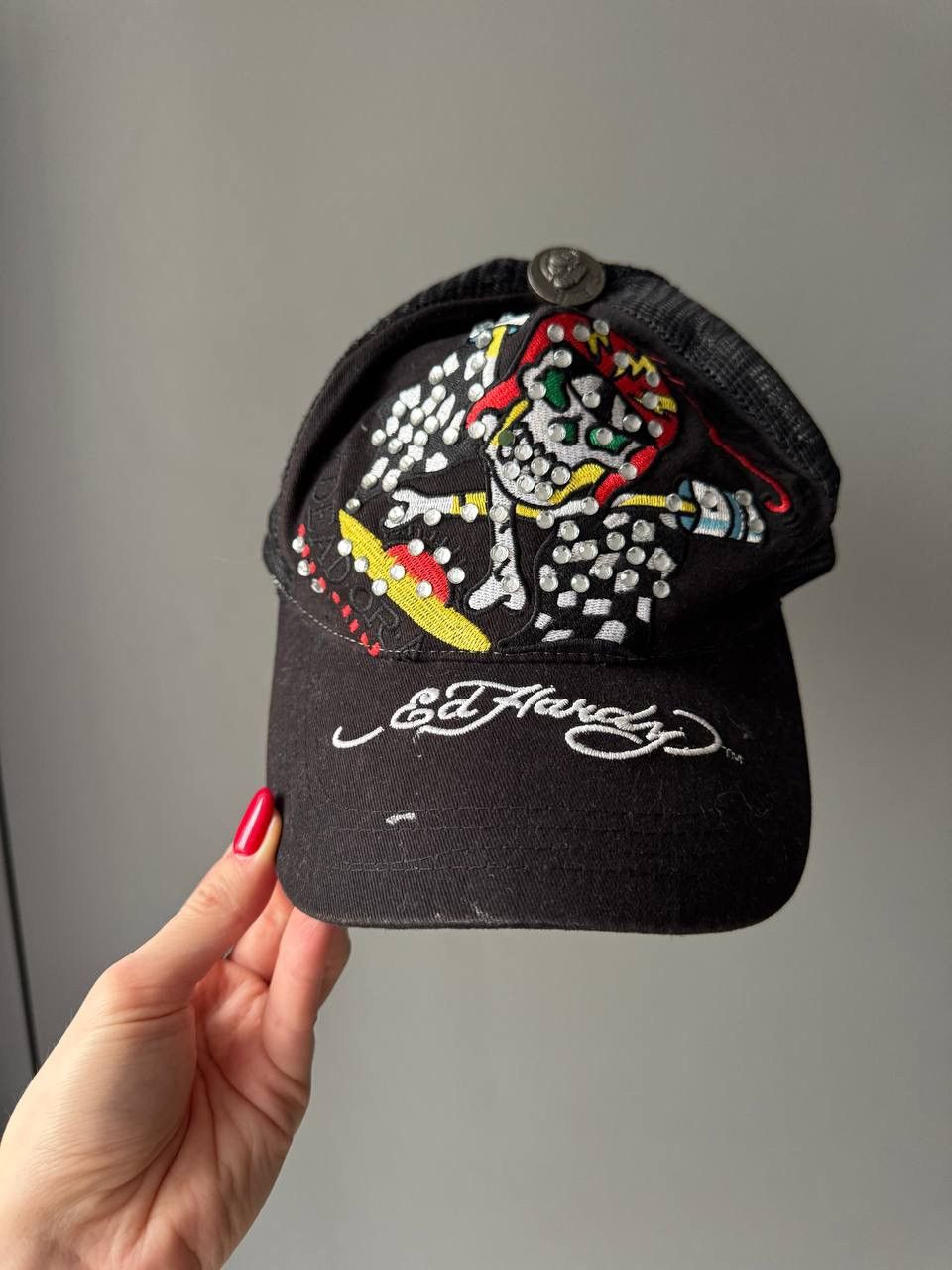 Ed Hardy Vintage Ed Hardy Y2K Skull Cap Hat Trucker Hype Size ONE SIZE - 3 Thumbnail