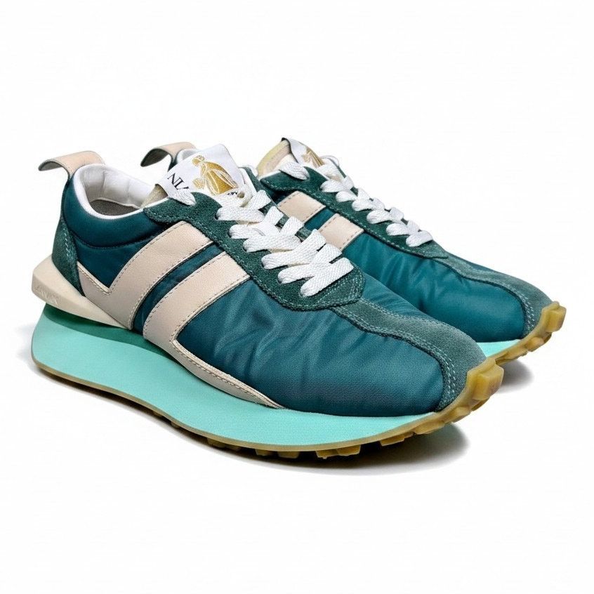 Lanvin Lanvin Women's 37 Peacock Blue White Bumper Sneakers US 6 Size US 6 / IT 36 - 1 Thumbnail