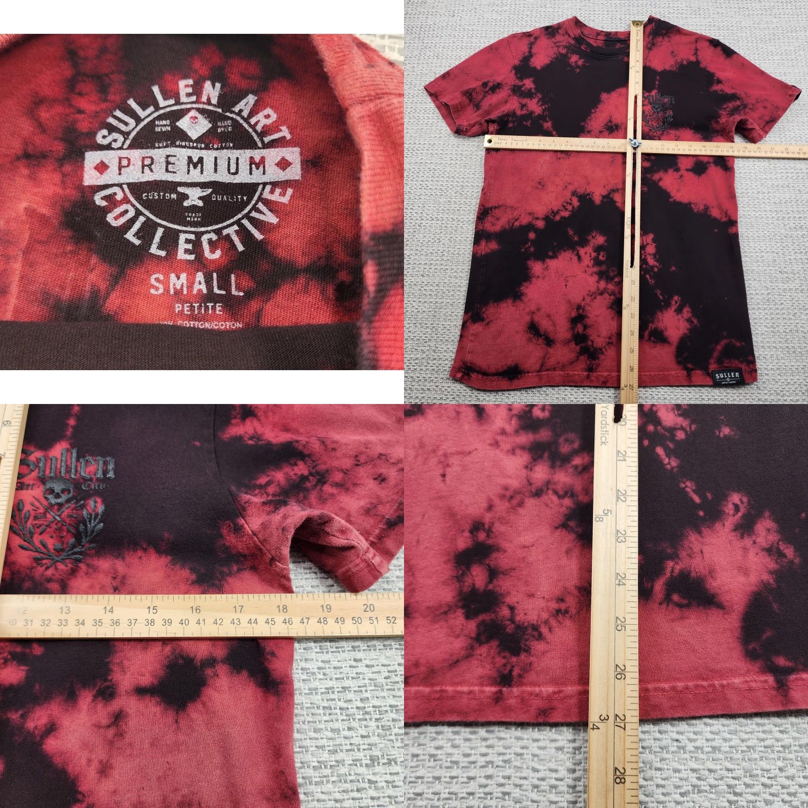 Vintage Sullen Art Collective Shirt Mens Small Red Black Tie Dye Skull Artist Series Size US S / EU 44-46 / 1 - 8 Thumbnail