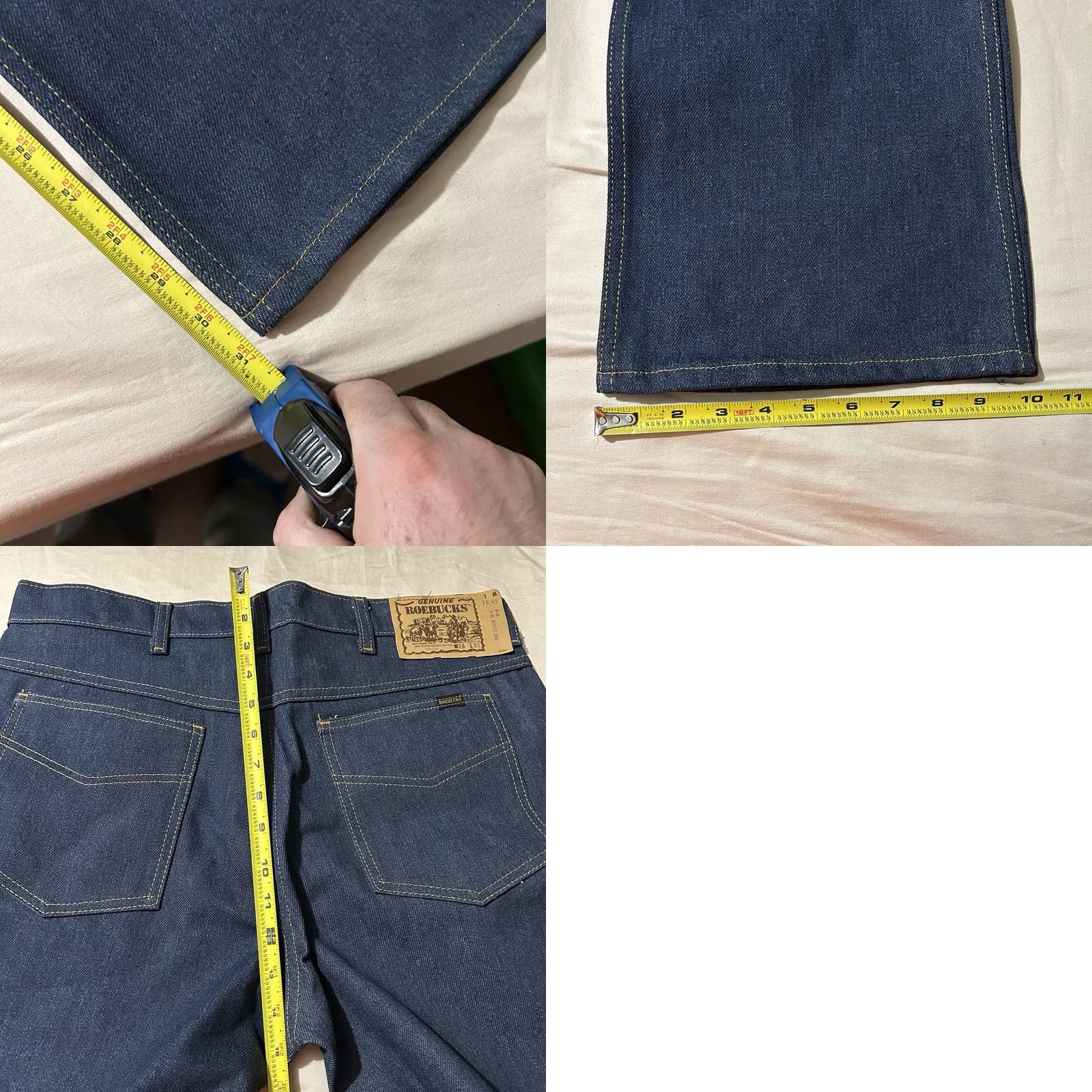 Vintage VINTAGE Roebuck’s Dark Wash Flare Bootcut Jeans 36X31 Jeans Men 36 Blue Bootscut 70s Mens Size US 36 / EU 52 - 9 Thumbnail