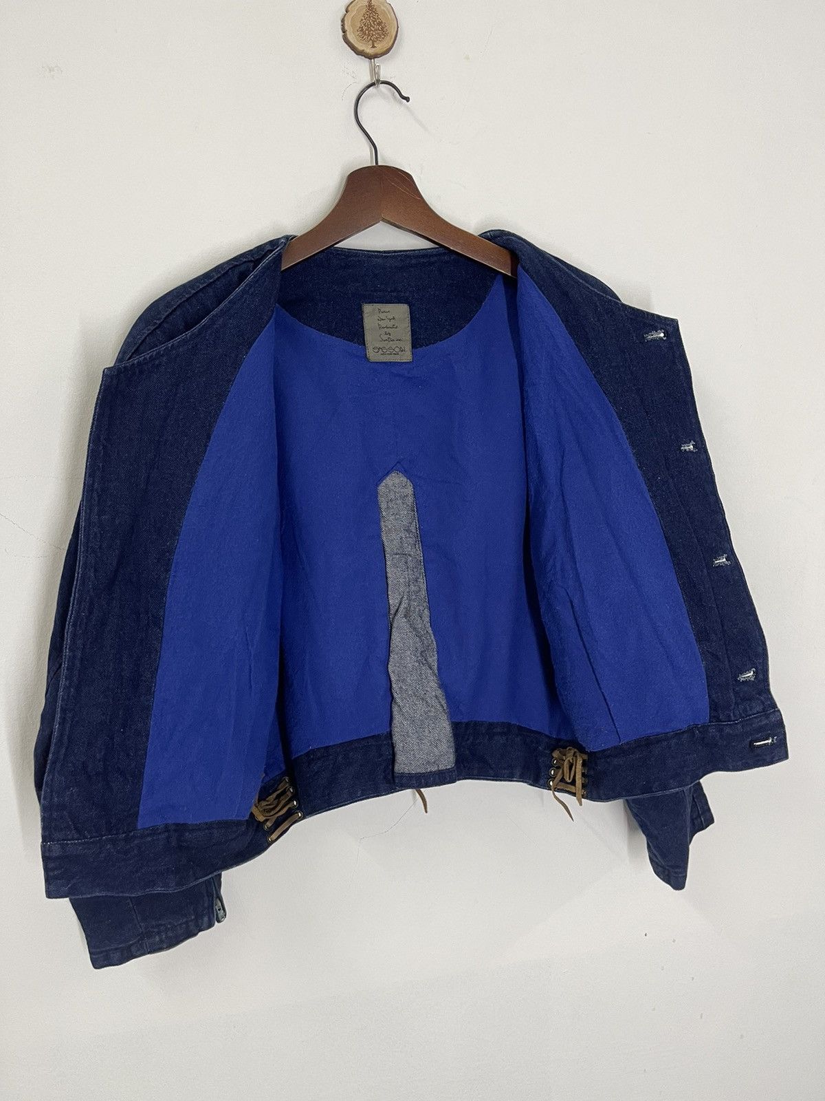 Japanese Brand VINTAGE INDIGO DENIM SASSON PARACHUTE CROP JACKET Size US M / EU 48-50 / 2 - 3 Thumbnail