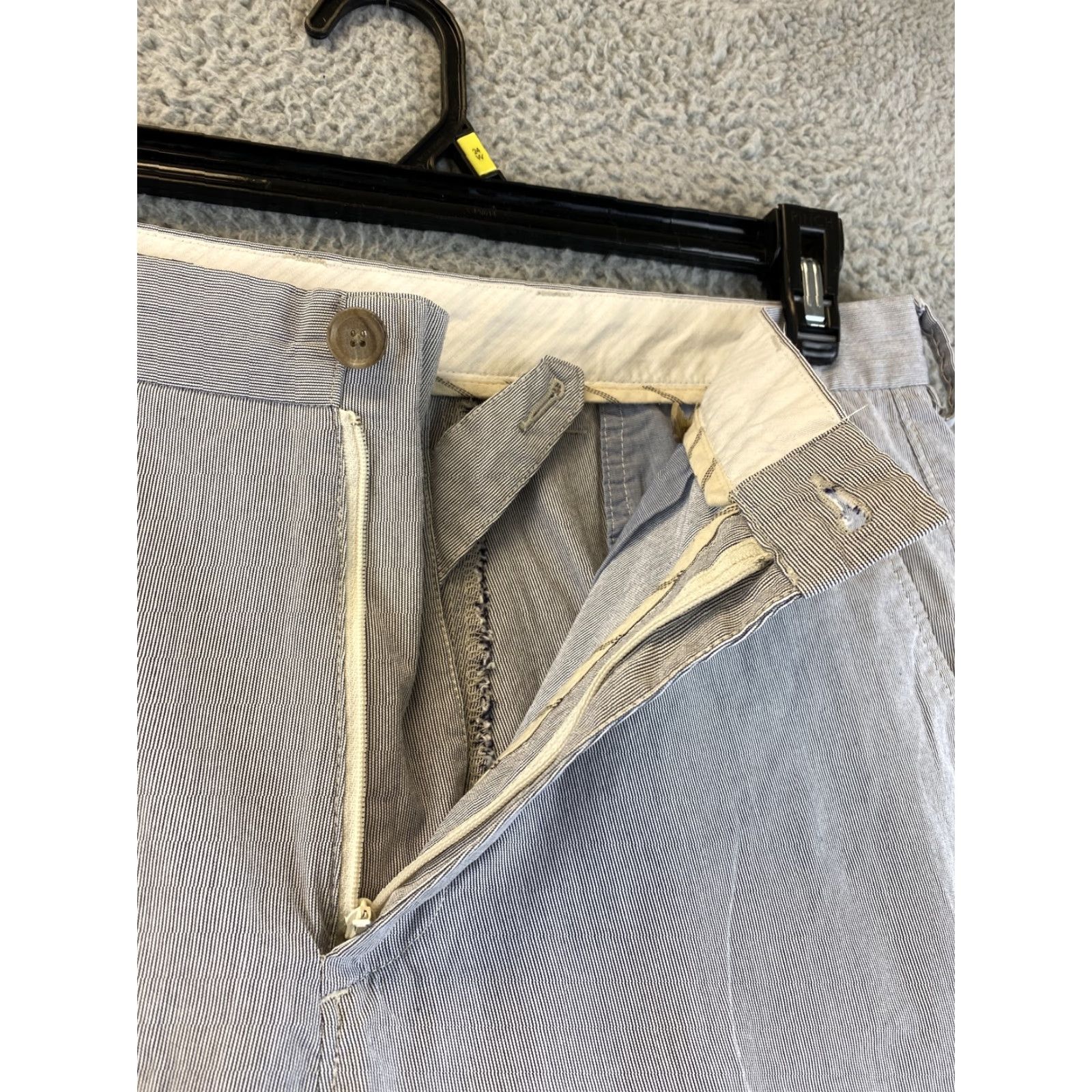 J.Crew JCrew Shorts Men 33 Bermuda Cotton Striped Inseam 9in Gray Blue 90s Casual Mens Size US 33 - 4 Thumbnail