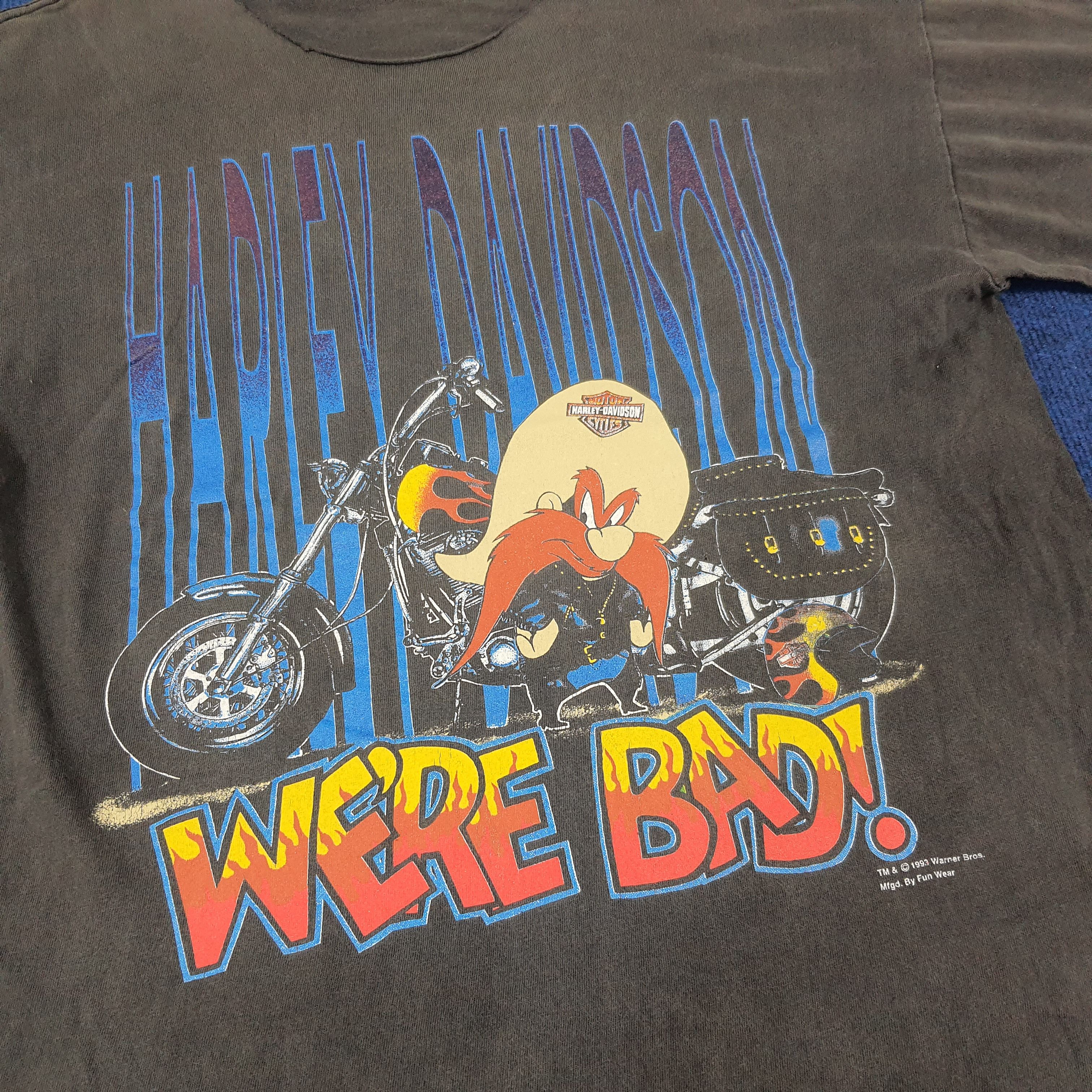Harley Davidson × Vintage × Warner Bros Vintage Harley Davidson x Warner Bros 90s Tshirt Size US L / EU 52-54 / 3 - 2 Thumbnail