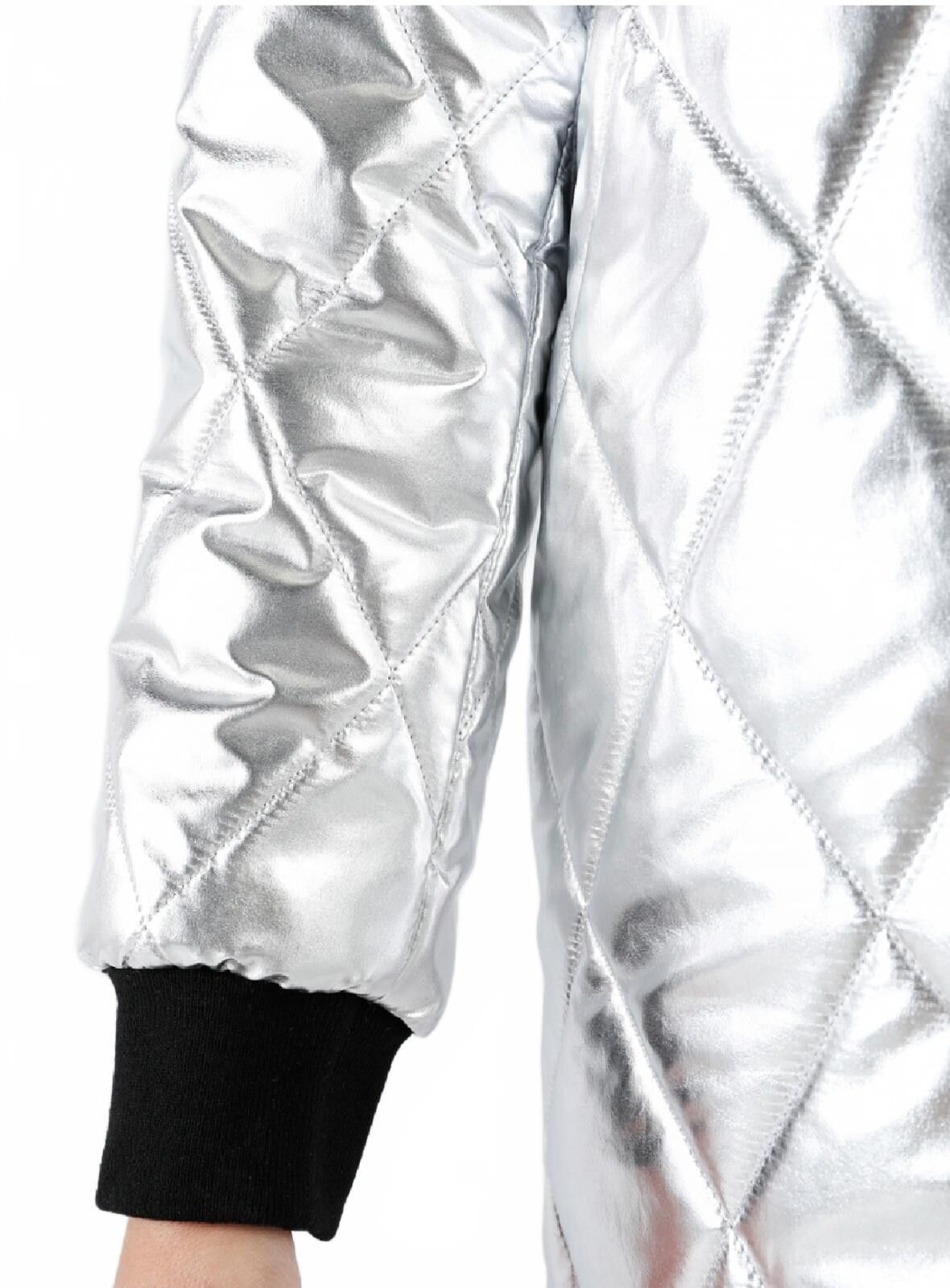 Unknown London Metallic Quilted Long Puffer Coat with Hood, Size 10 Size L / US 10 / IT 46 - 9 Thumbnail