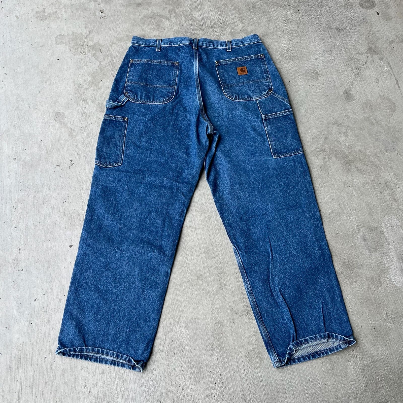 Carhartt × Vintage Carhartt denim blue jean double knee work carpenter pants Size US 35 - 5 Thumbnail