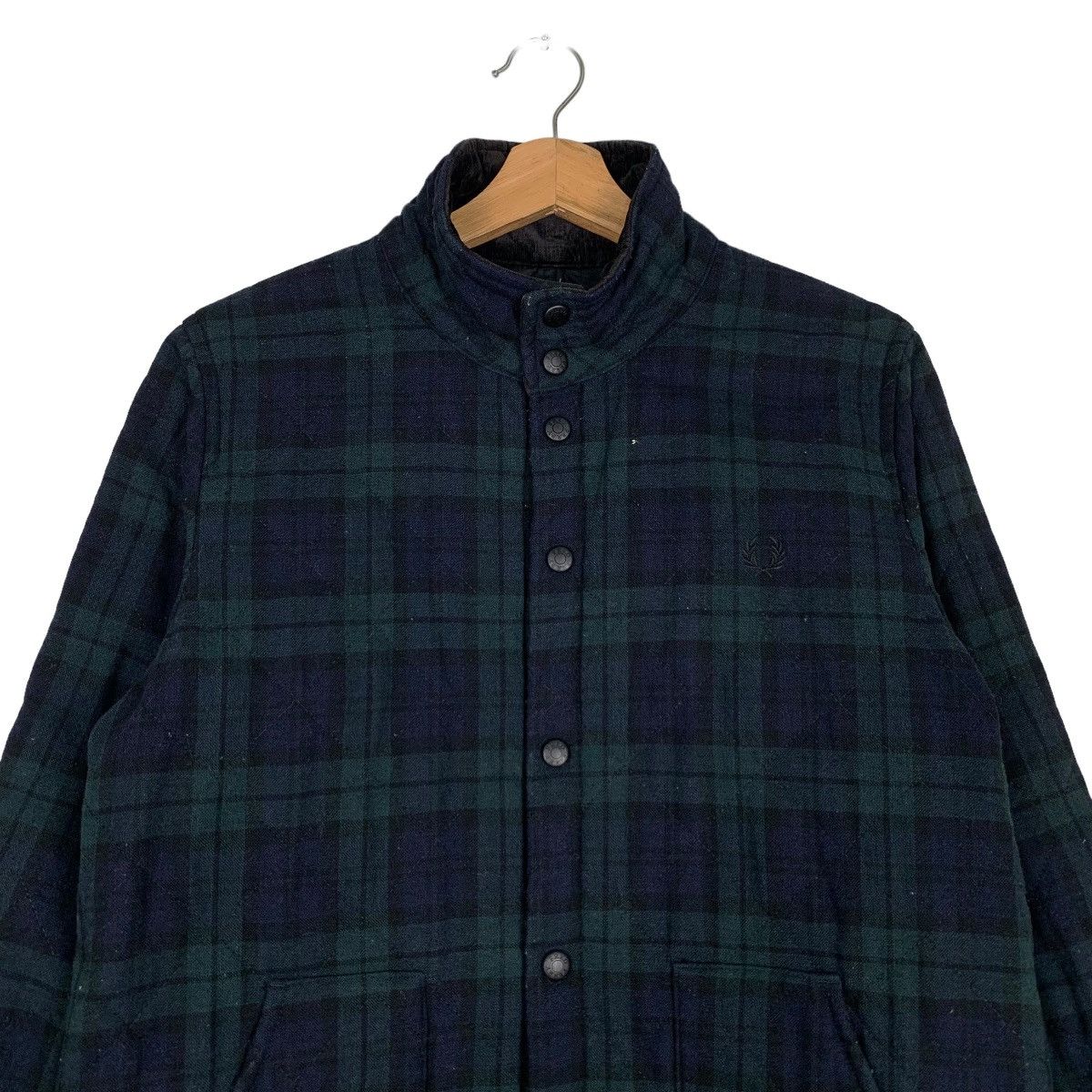 Fred Perry FRED PERRY Tartan Quilted Lined Wool Jacket #0475-C22 Size US M / EU 48-50 / 2 - 2 Thumbnail