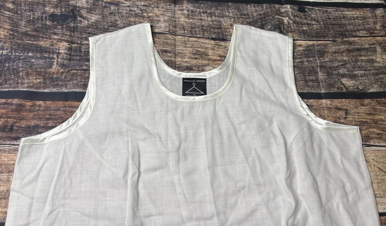 Other 80s Anthony Mark Hankins Tank Top Womens 3XL Linen USA Satin Size 3XL / US 20-22 - 4 Thumbnail