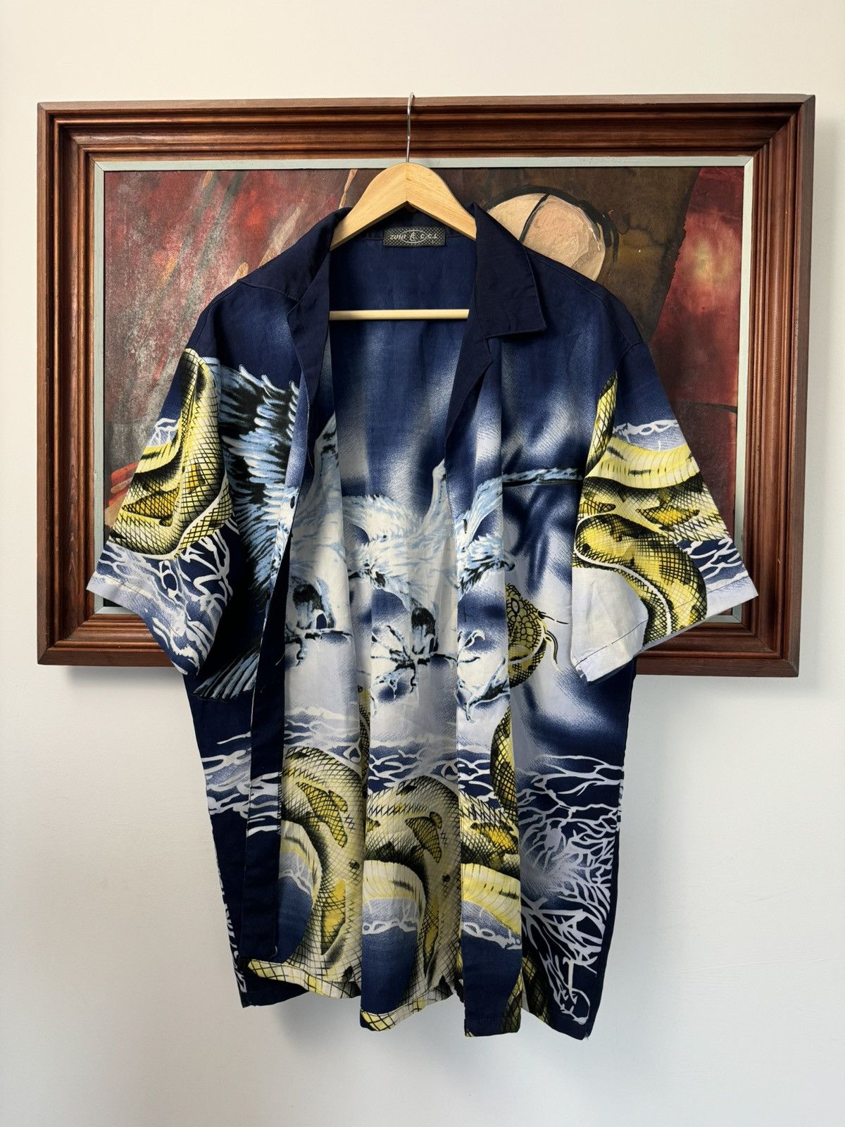 Vintage Vintage m Japanesse Dragon Eagle Alternative Button Up Shirt Size US L / EU 52-54 / 3 - 3 Thumbnail