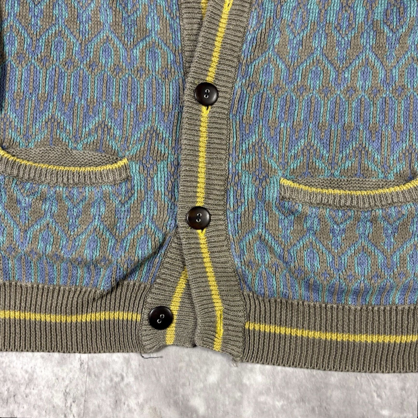 Vintage VINTAGE UnionBay Cardigan Sweater Knit Striped Abstract Geometric Pattern sz S Women Size S / US 4 / IT 40 - 3 Thumbnail