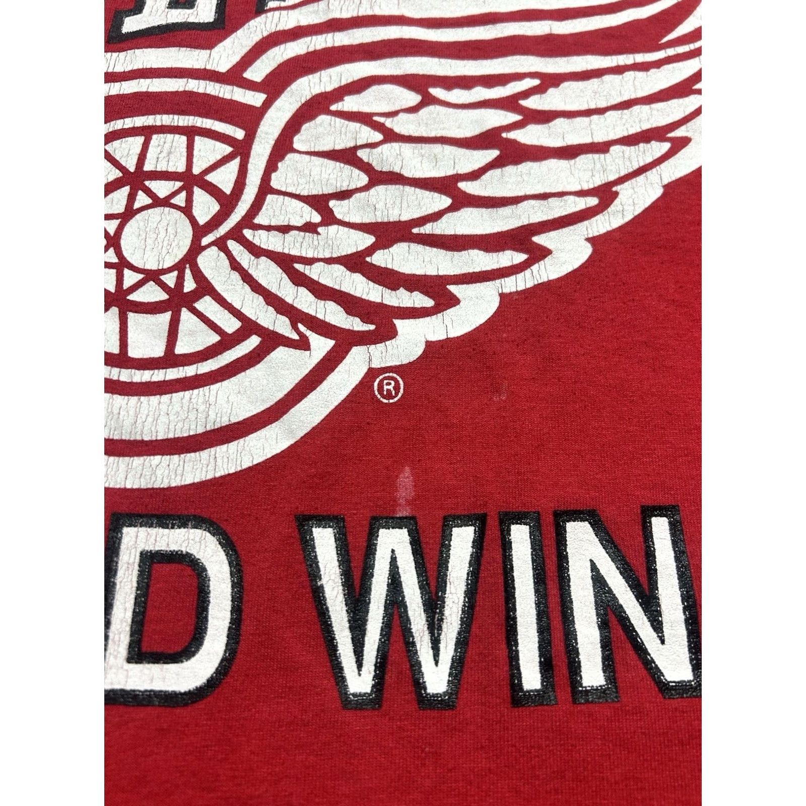 Vintage VINTAGE 90s Detroit Red Wings T-Shirt Hockey Single Stitch NHL Big Logo 2XL Mens Red Shirt Size US XXL / EU 58 / 5 - 3 Thumbnail