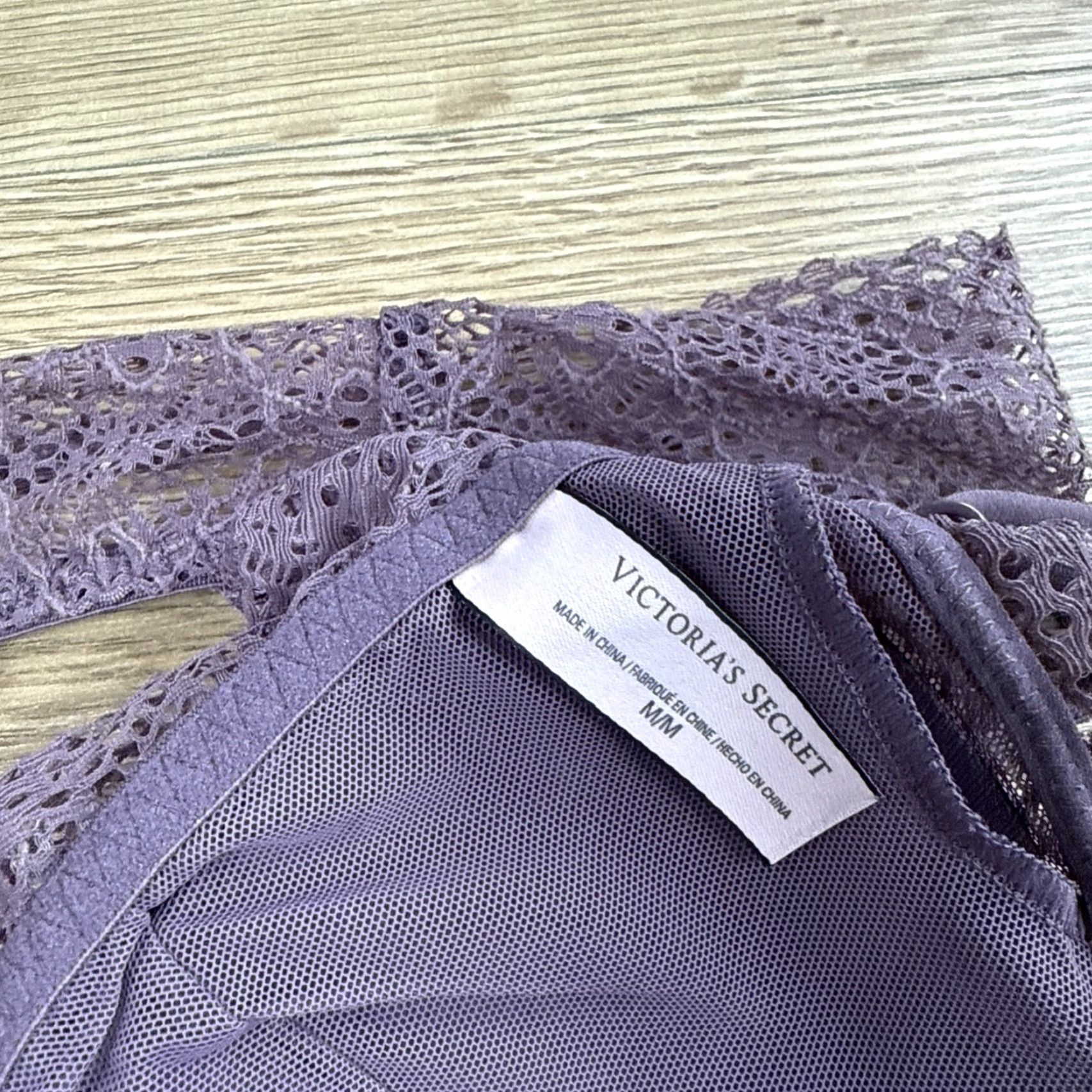 Victoria's Secret Victoria's Secret Long Line Bralette Strappy Lace Bra Crop Tank Crochet Medium Purple Size ONE SIZE - 5 Thumbnail