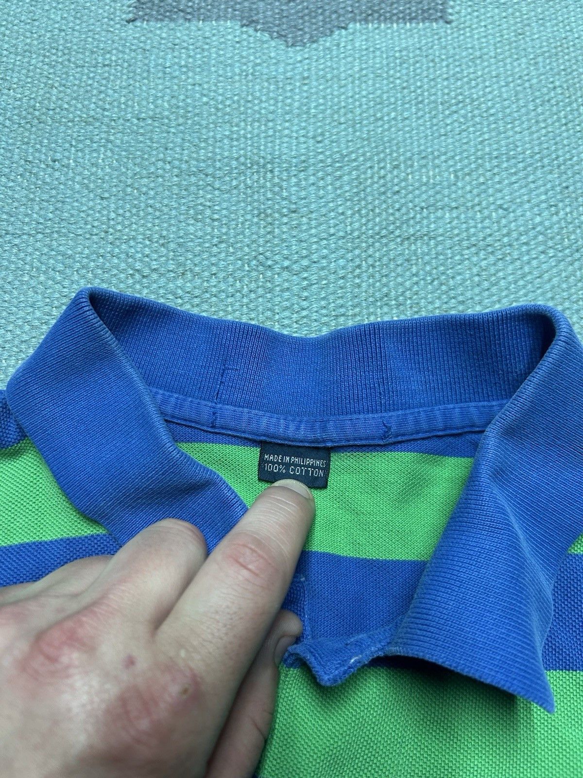 Vintage Polo Ralph Lauren polo shirt stripe blue green soft cotton M Size US M / EU 48-50 / 2 - 5 Thumbnail