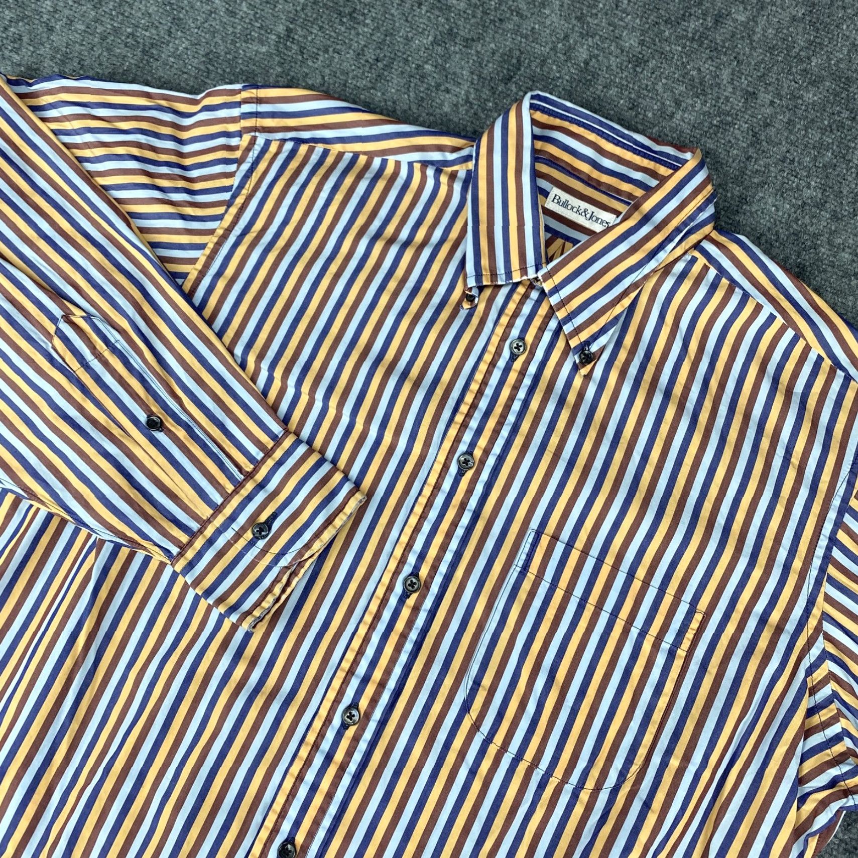 Vintage VINTAGE Bullock & Jones Shirt Mens Large Striped Button-Down Long Sleeve Pocket Made USA Size US L / EU 52-54 / 3 - 2 Thumbnail