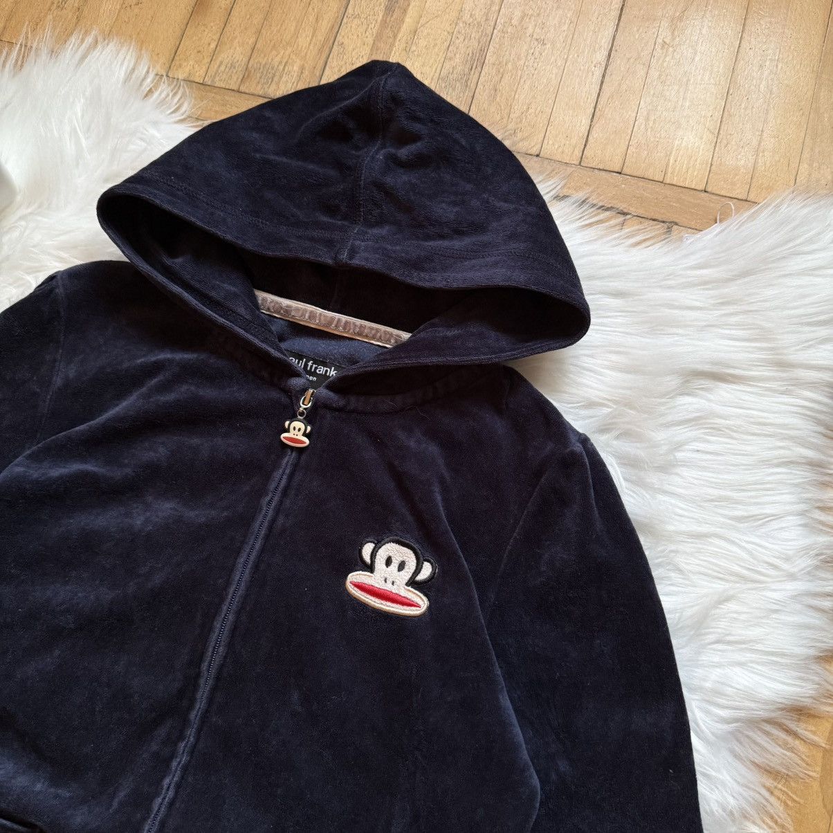 Paul Frank 📌 Vintage Paul Frank Y2K Velour Zip-Hoodie Size XL / US 12-14 / IT 48-50 - 3 Thumbnail