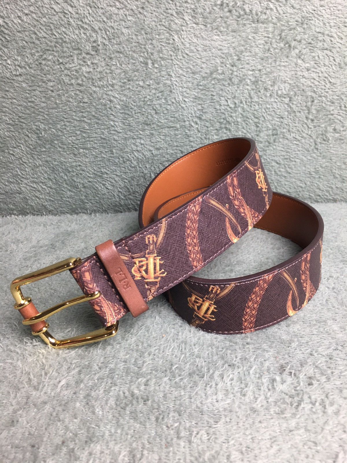 Lauren Ralph Lauren × Ralph Lauren RALPH LAUREN Belt Bridle Equestrian Crosshatch Logo RLL Size ONE SIZE - 2 Thumbnail