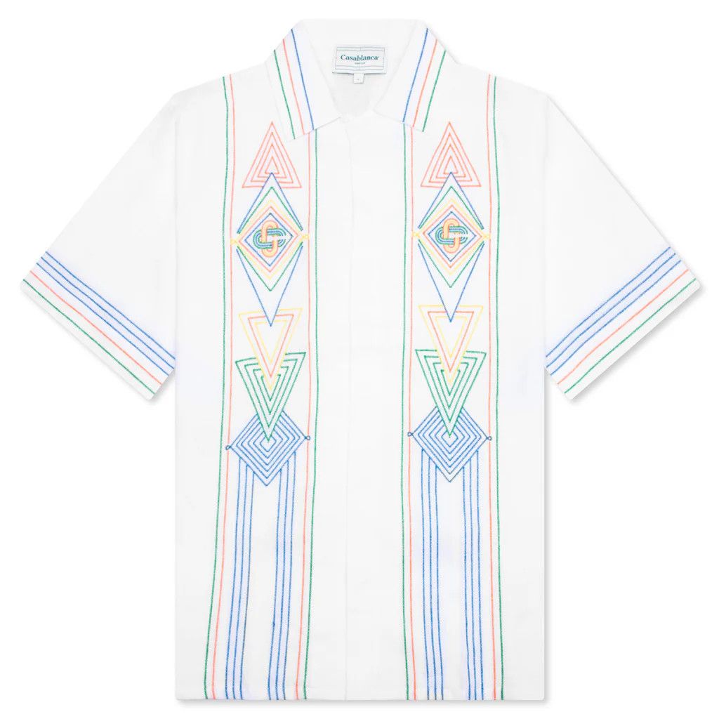 Casablanca o1mle0326 Chainstitch Embroidered Graphic Linen Shirt Size US S / EU 44-46 / 1 - 1 Thumbnail