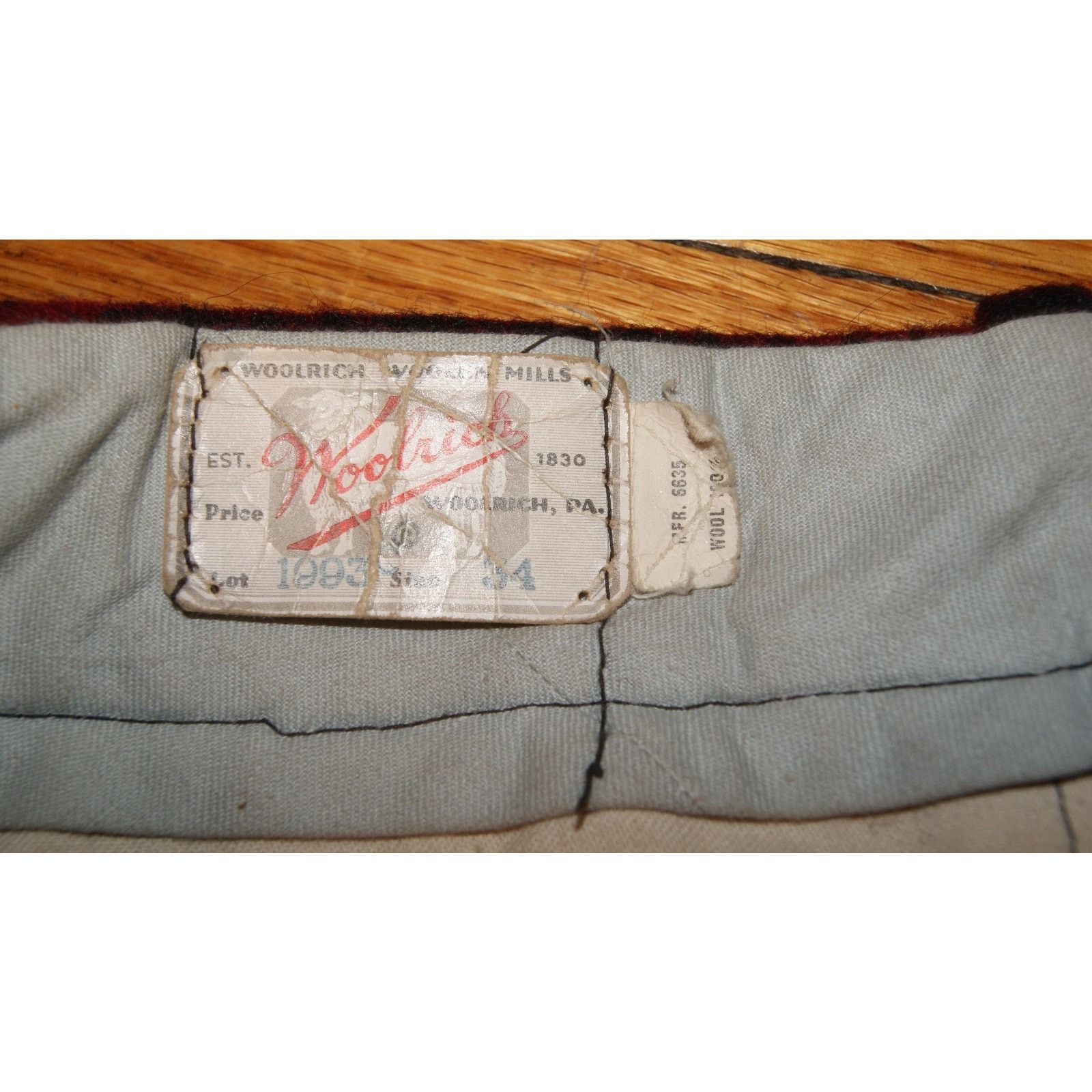 Woolrich Woolen Mills VTG Woolrich Wool Pants Mens 33x31 Red Black Double Knee Size US 33 - 3 Thumbnail