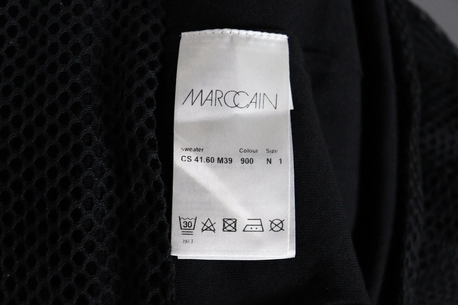Designer Marc Cain Sports Black Crochet Knit Pullover Top Size 1 Size M / US 6-8 / IT 42-44 - 9 Thumbnail