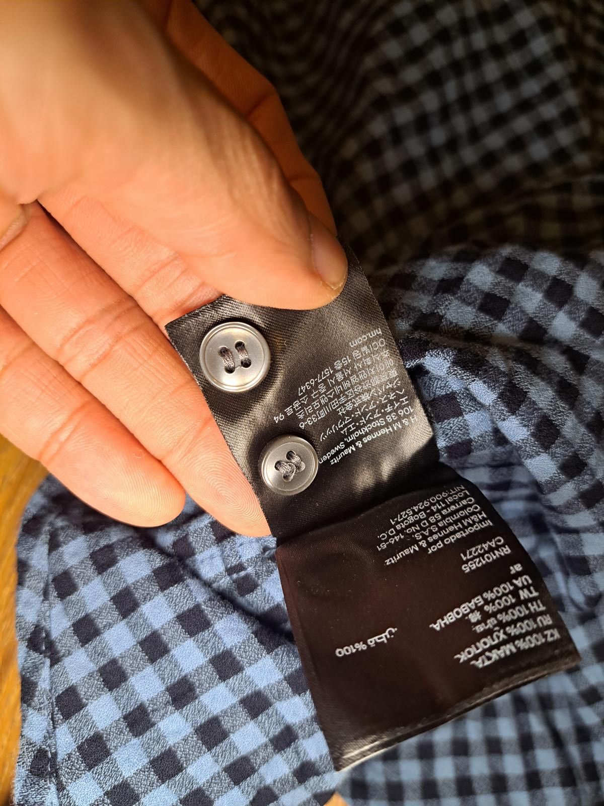 H&M H&M Button Up Dress Shirt Mens Medium Blue Check Cotton Size US M / EU 48-50 / 2 - 4 Thumbnail
