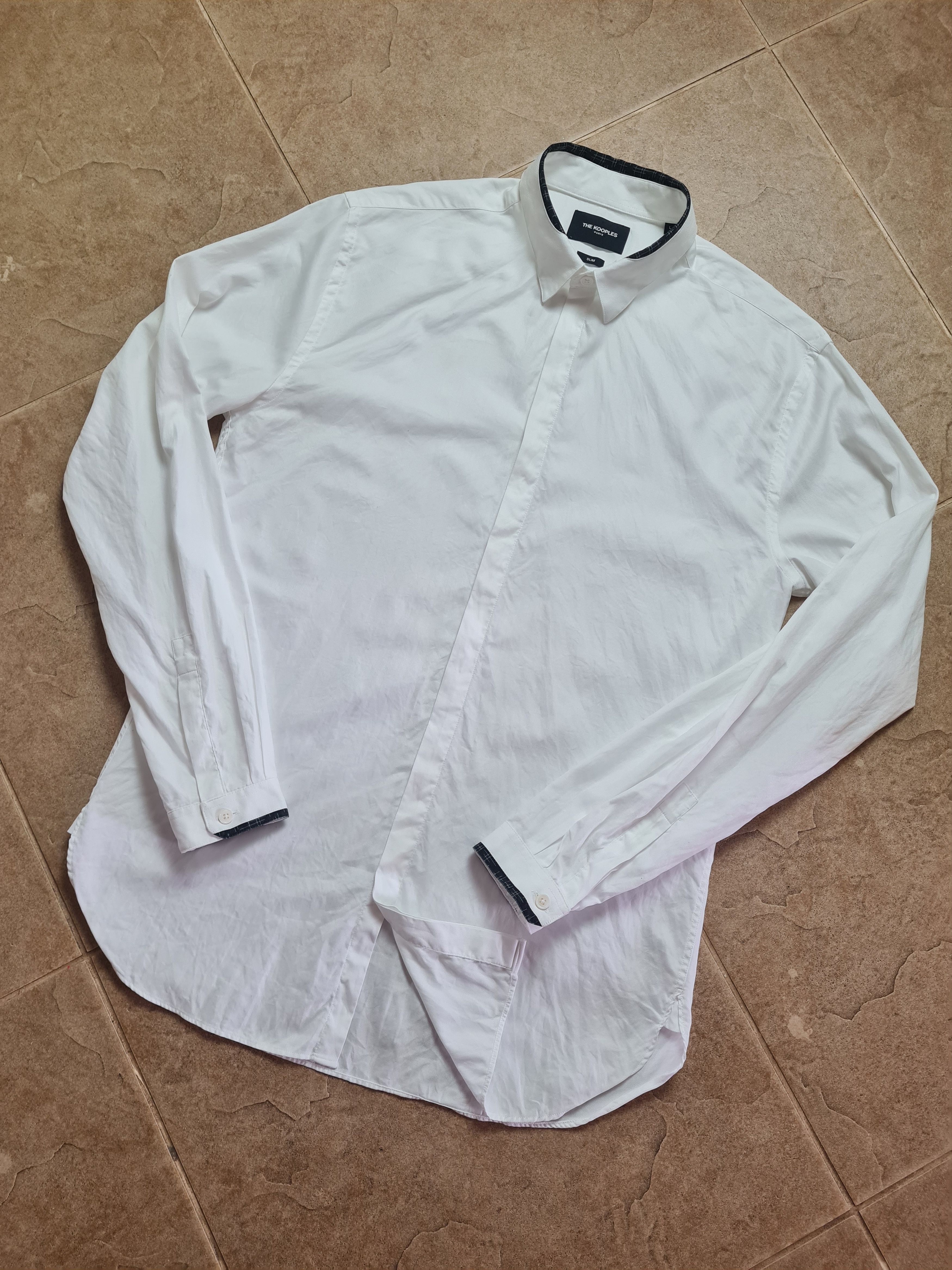 The Kooples Mens White Dress Shirt The Kooples Banded Collar Size L Size US L / EU 52-54 / 3 - 9 Thumbnail