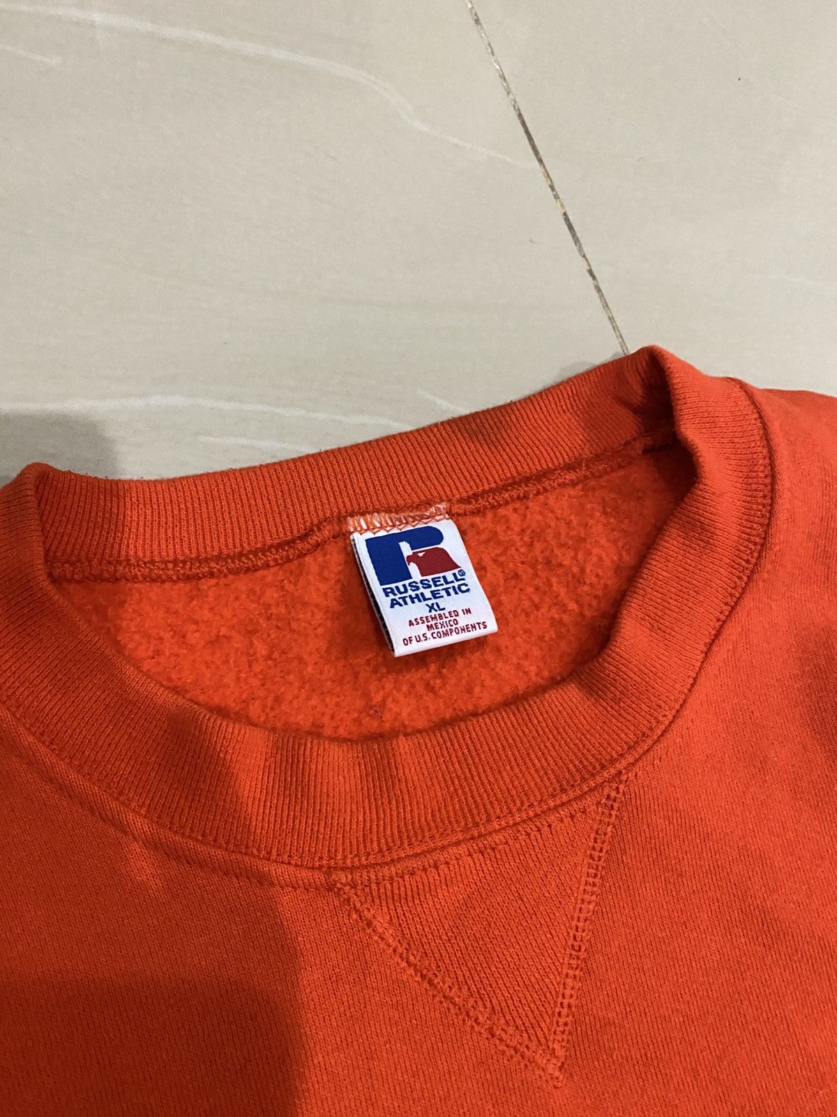 Russell Athletic Vintage 90s Russell Athletic Orange Sweatshirt Size US XL / EU 56 / 4 - 3 Thumbnail