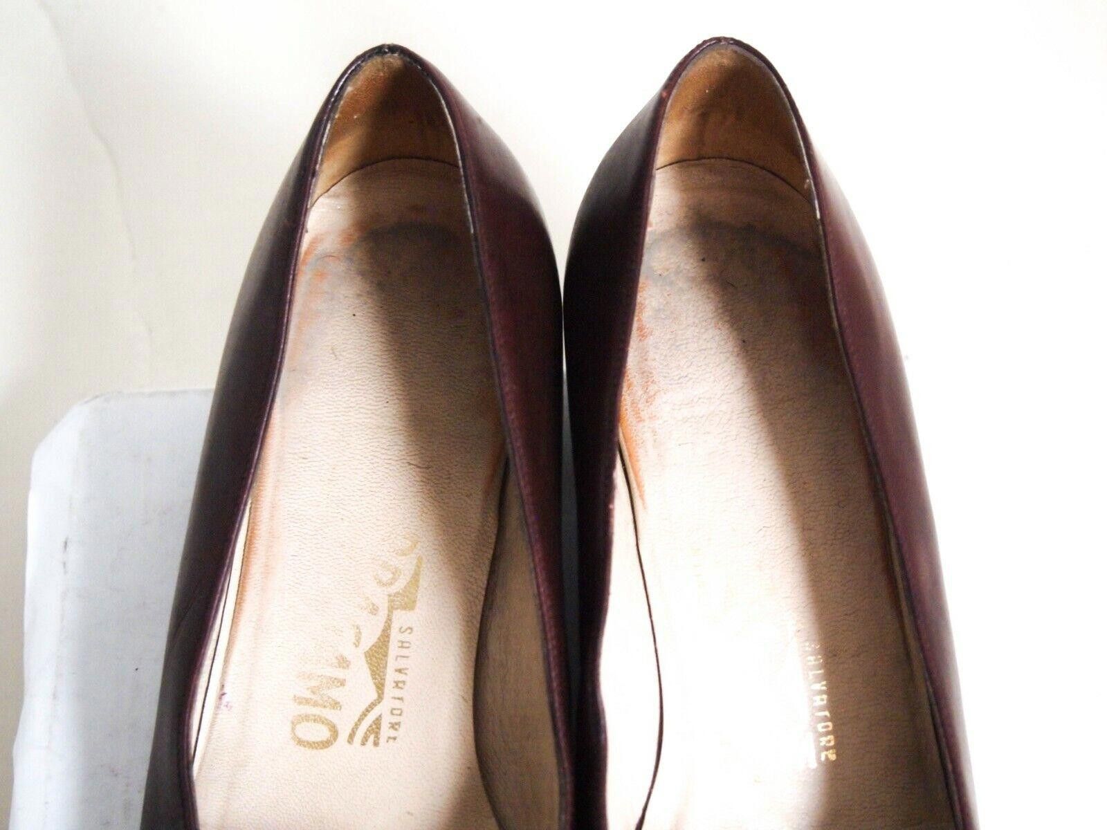 Salvatore Ferragamo Ferragamo Pumps Burgundy Leather Suede US 8.5 B EU 39 Size US 8.5 / IT 38.5 - 5 Thumbnail