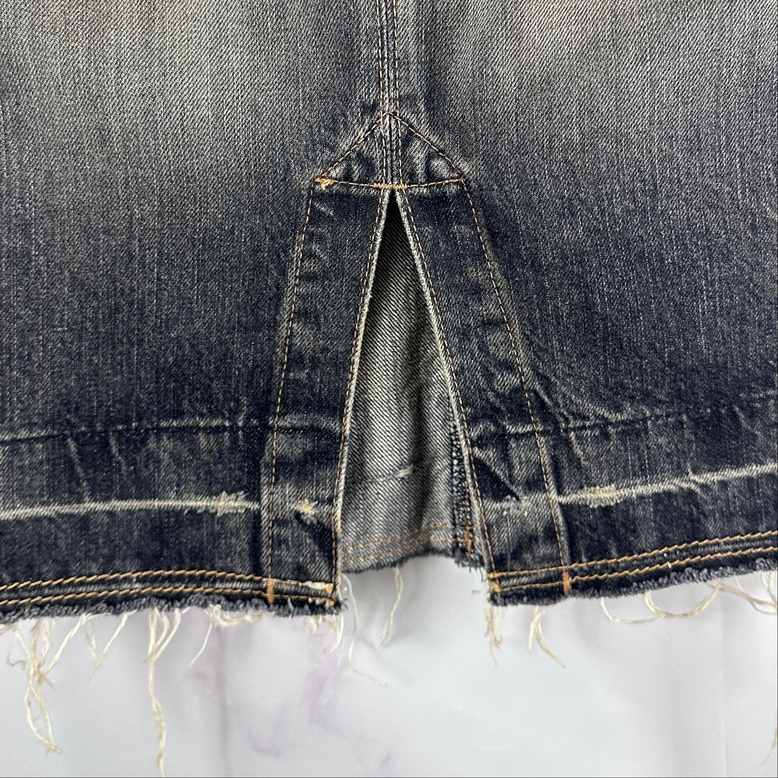 Hysteric Glamour Studded & Repaired Grey Denim Skirt Size 28" / US 6 / IT 42 - 11 Thumbnail